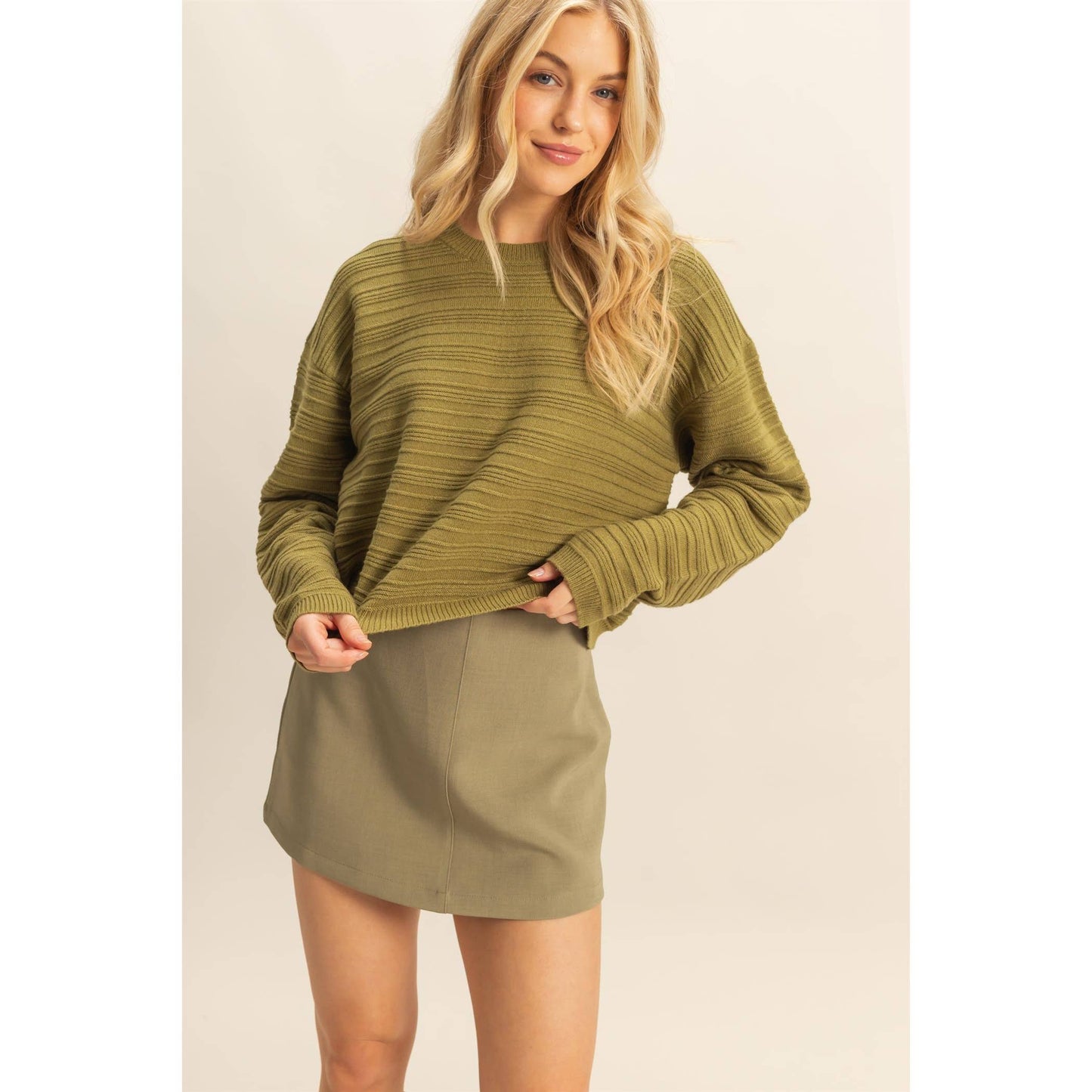 HYFVE - Essential Textured Crew Neck Sweater