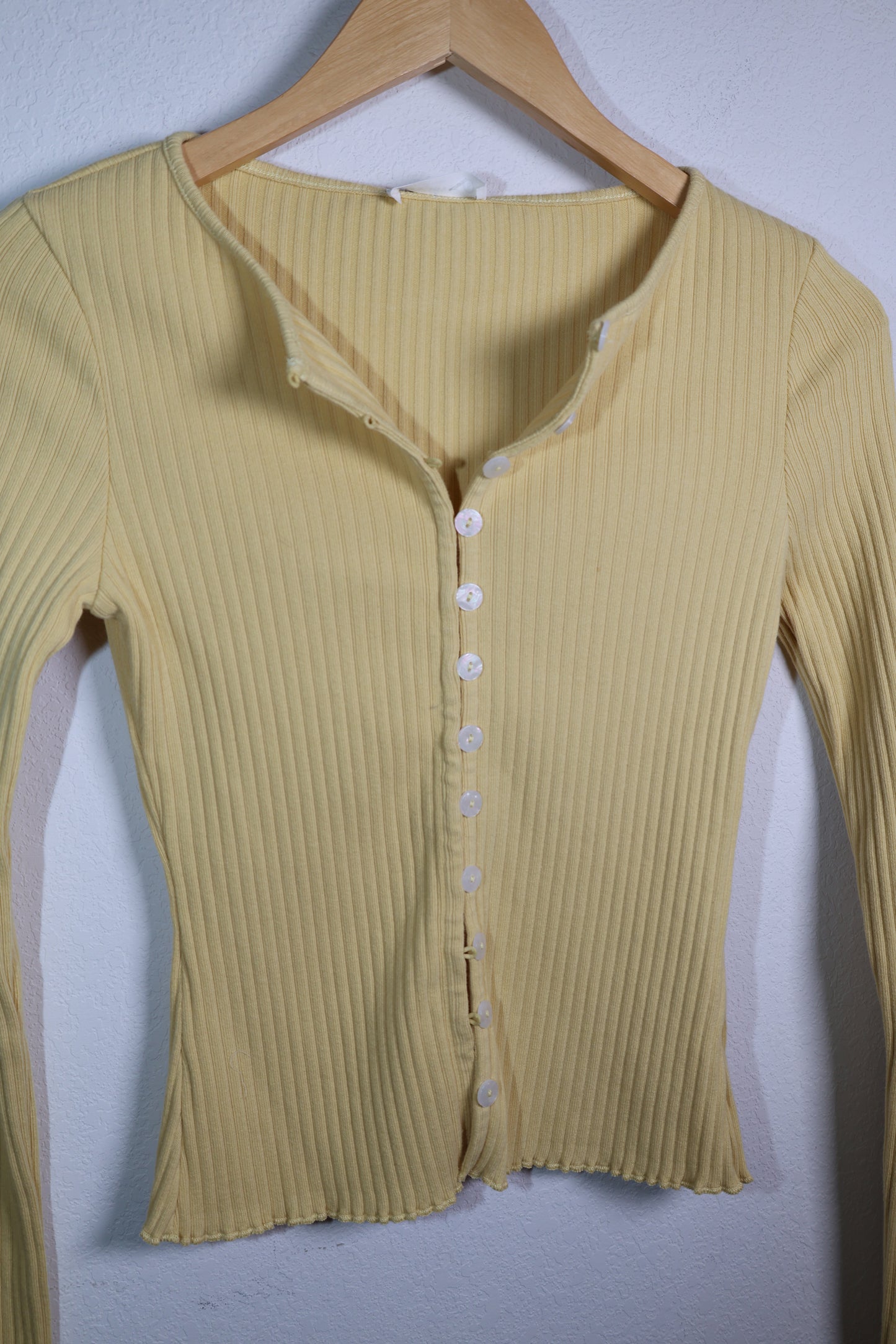 SLIM RIBBED STRETCH FITTED LONG SLEEVE TOP