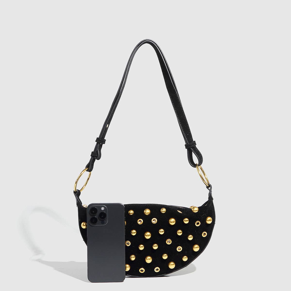 ACCITY - Stud & Grommet Shoulder Bag for Women
