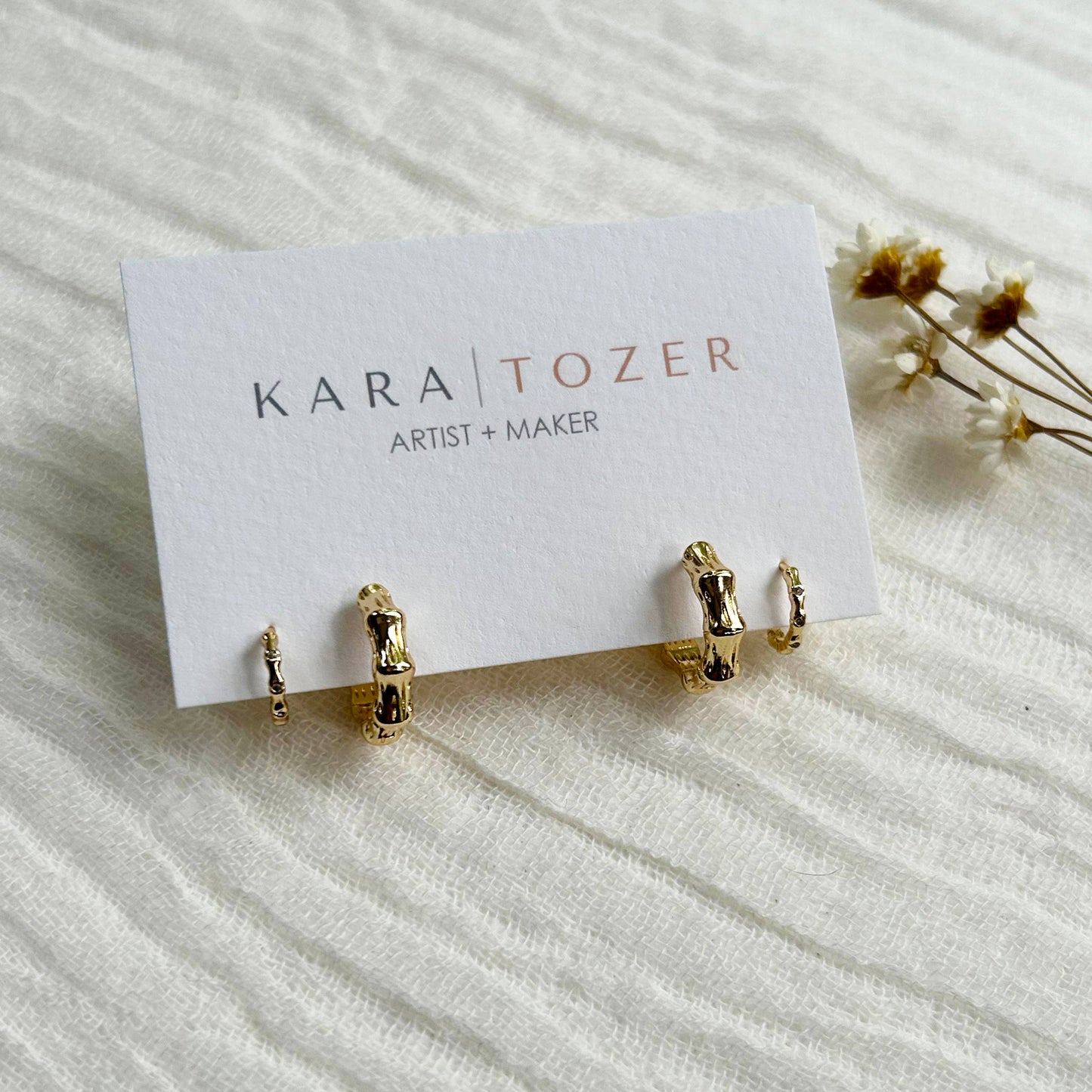 KARA | TOZER - Dainty Bamboo Hoop Stacking Set