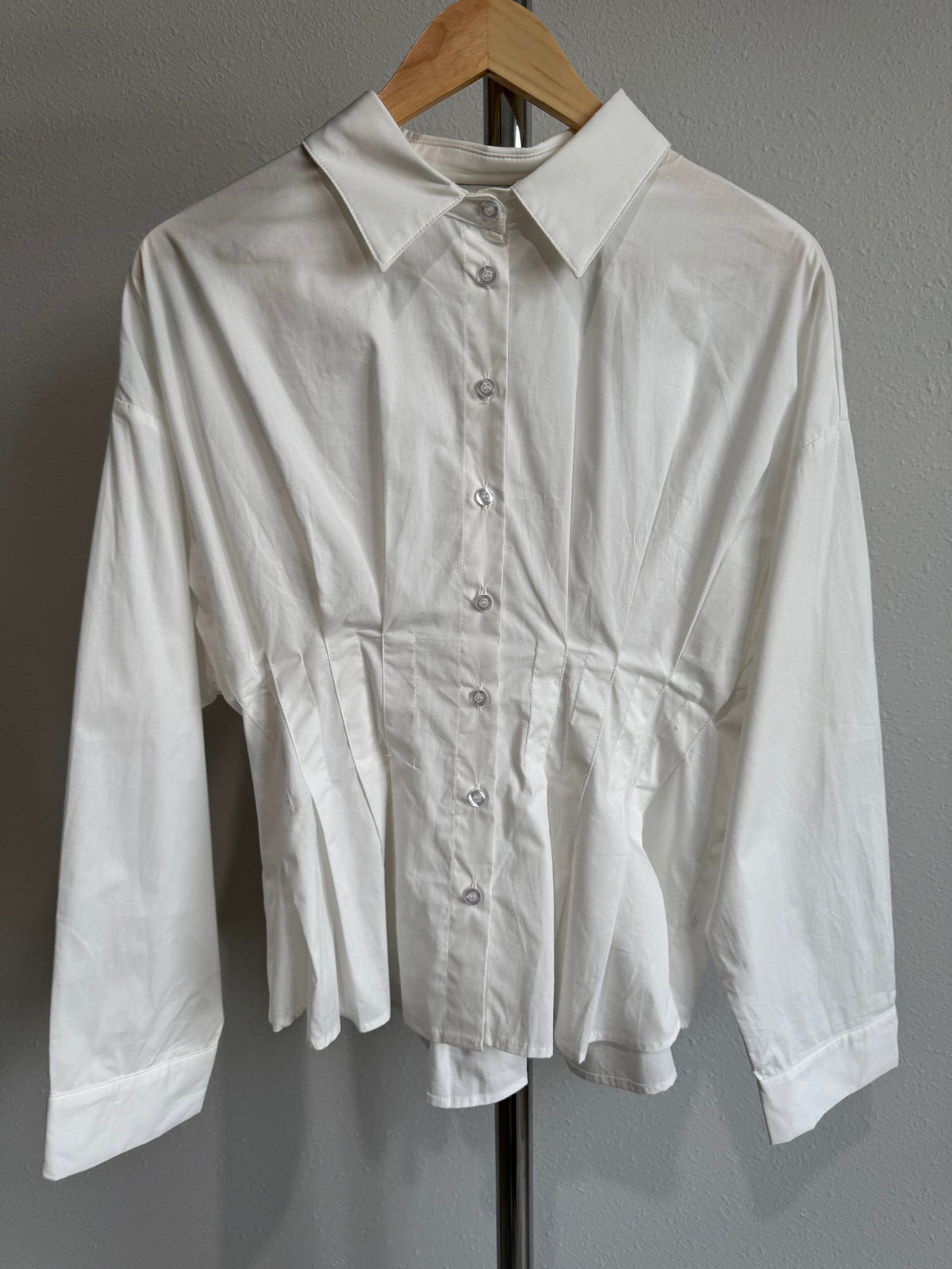 Well, Yes cinched pintuck structured blouse