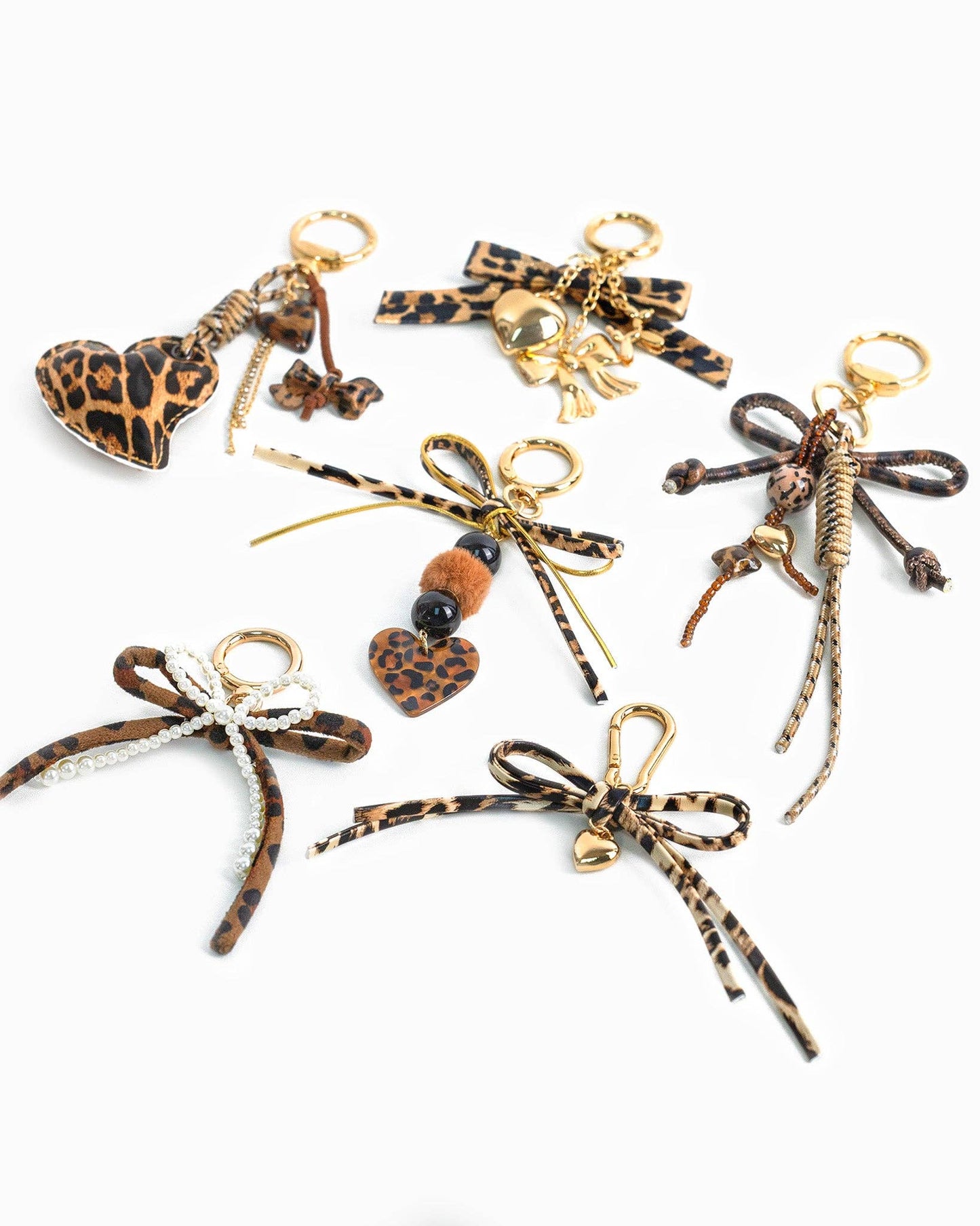 Sessori - Leather Leopard Rope Knot Dangle Bag Charm