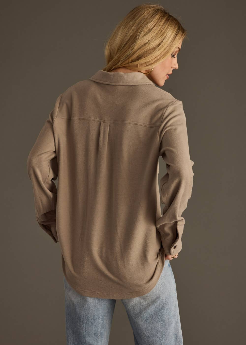 Panache Apparel Co. - Taupe Super Soft Button Up