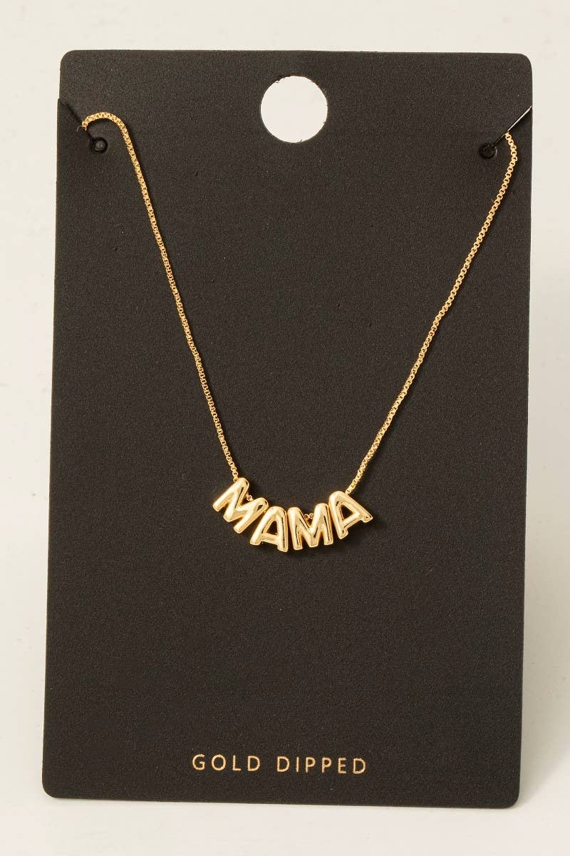 Fame Accessories - Gold Dipped Mama Letters Chain Necklace