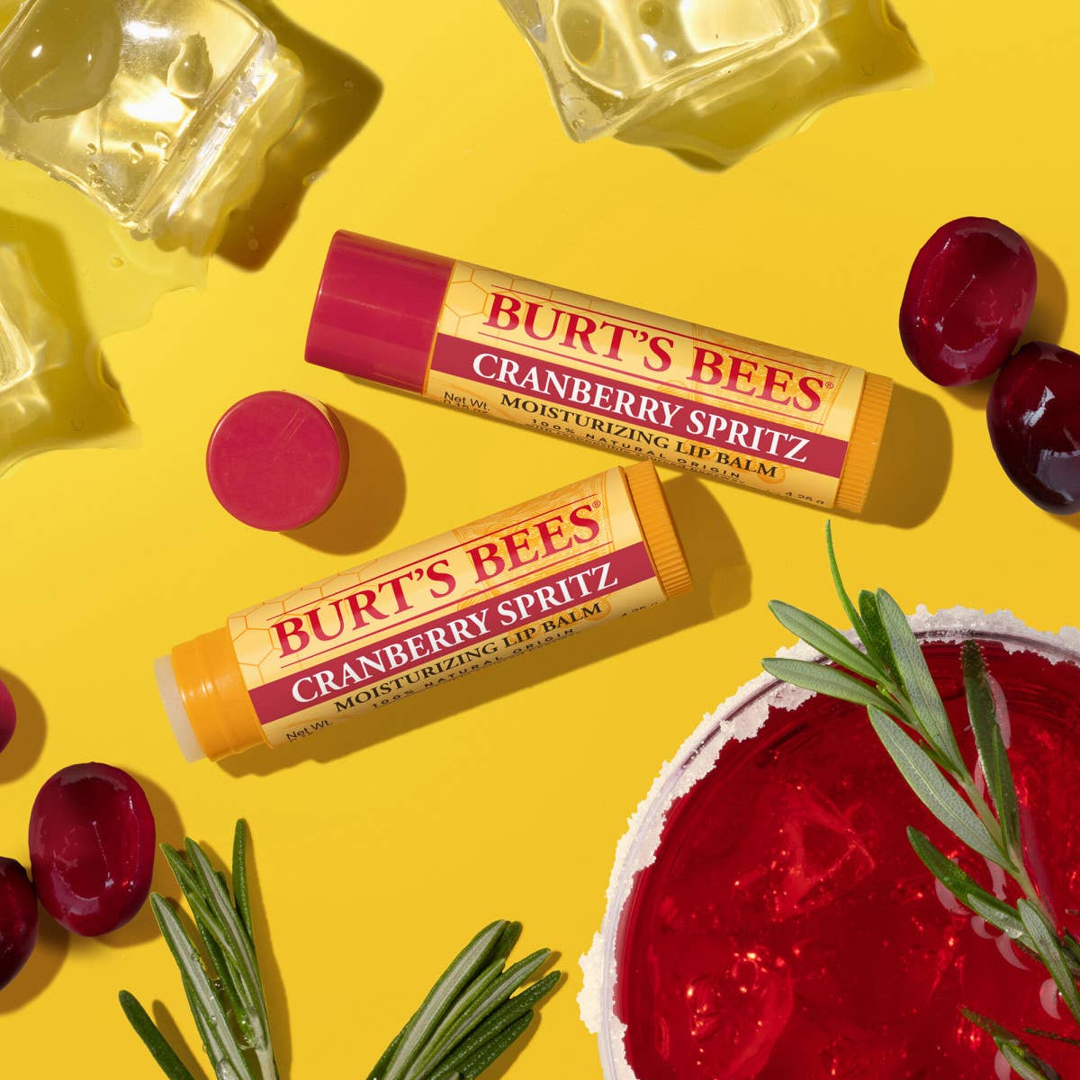 Burt's Bees - Holiday Cranberry Spritz Lip Balm 0.15 Oz. Blister Box