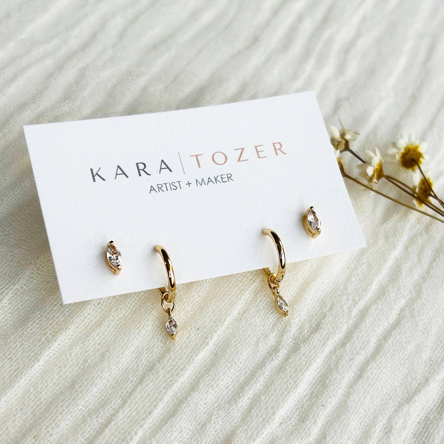 KARA | TOZER - Marquise Hoop Stacking Set #4