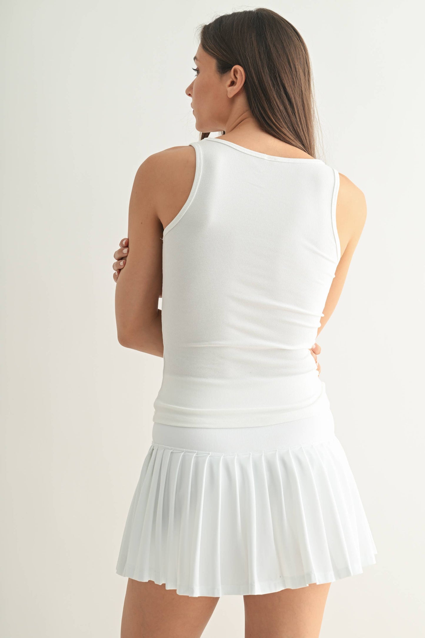 Mono B - Square Neck Ribbed Tank Top