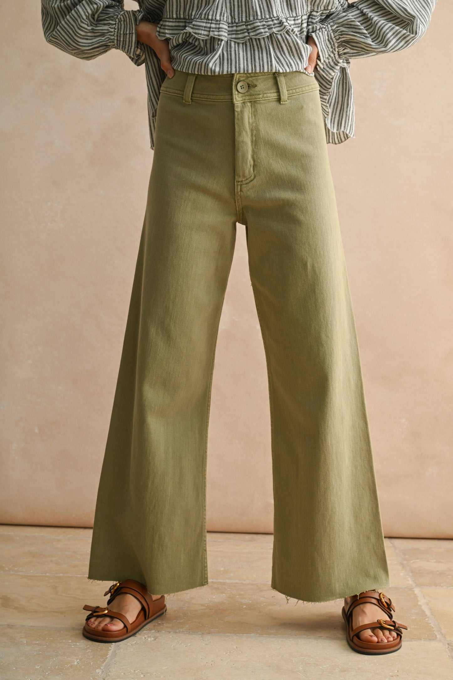 MIOU MUSE - STRAIGHT WIDE LEG DENIM PANTS