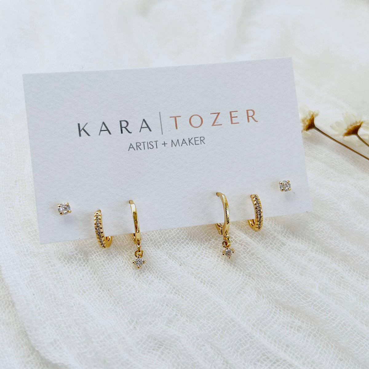 KARA | TOZER - Triple Hoop/Stud Stacking Set #1