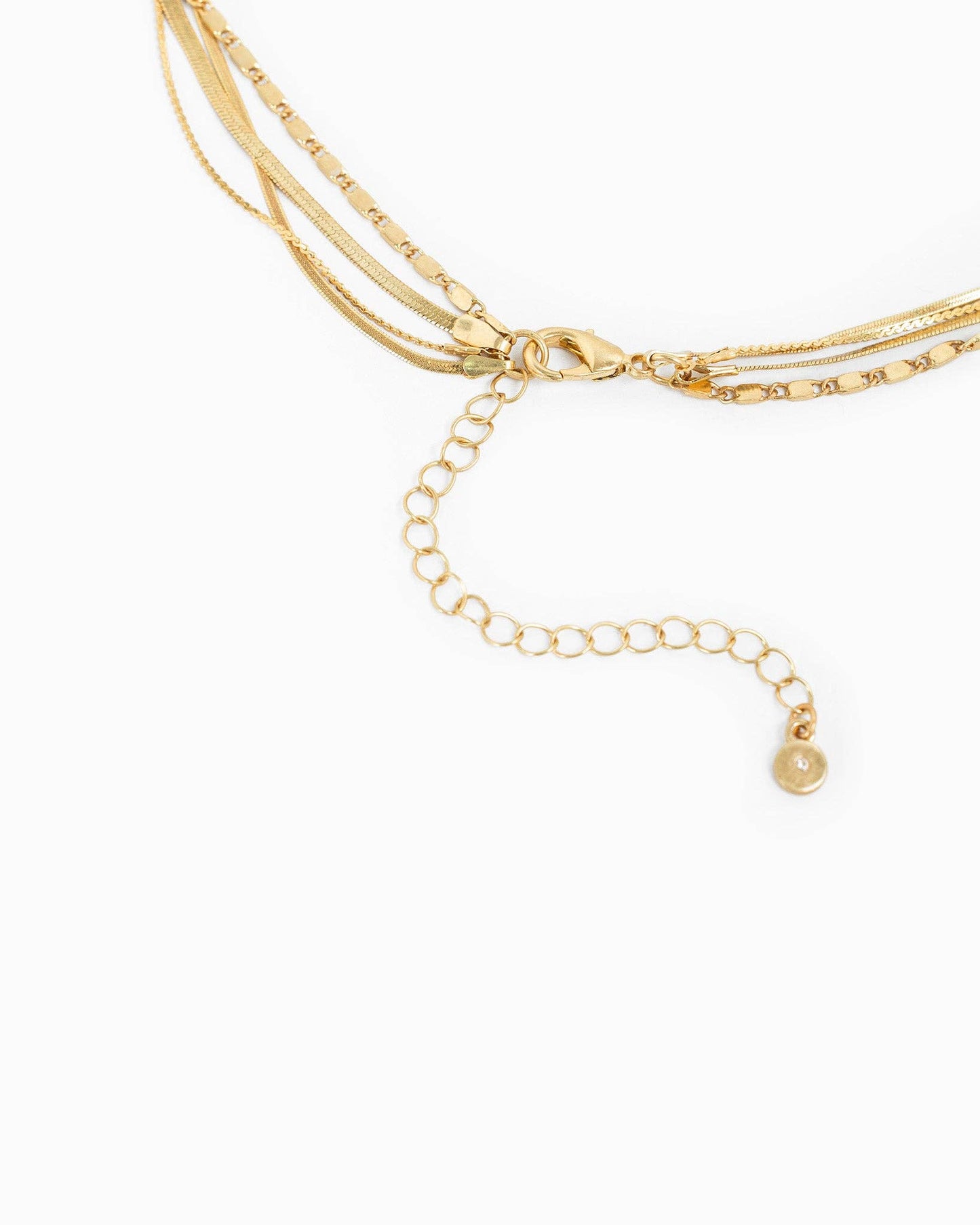 4 Layered Snake Chain Cross Necklace