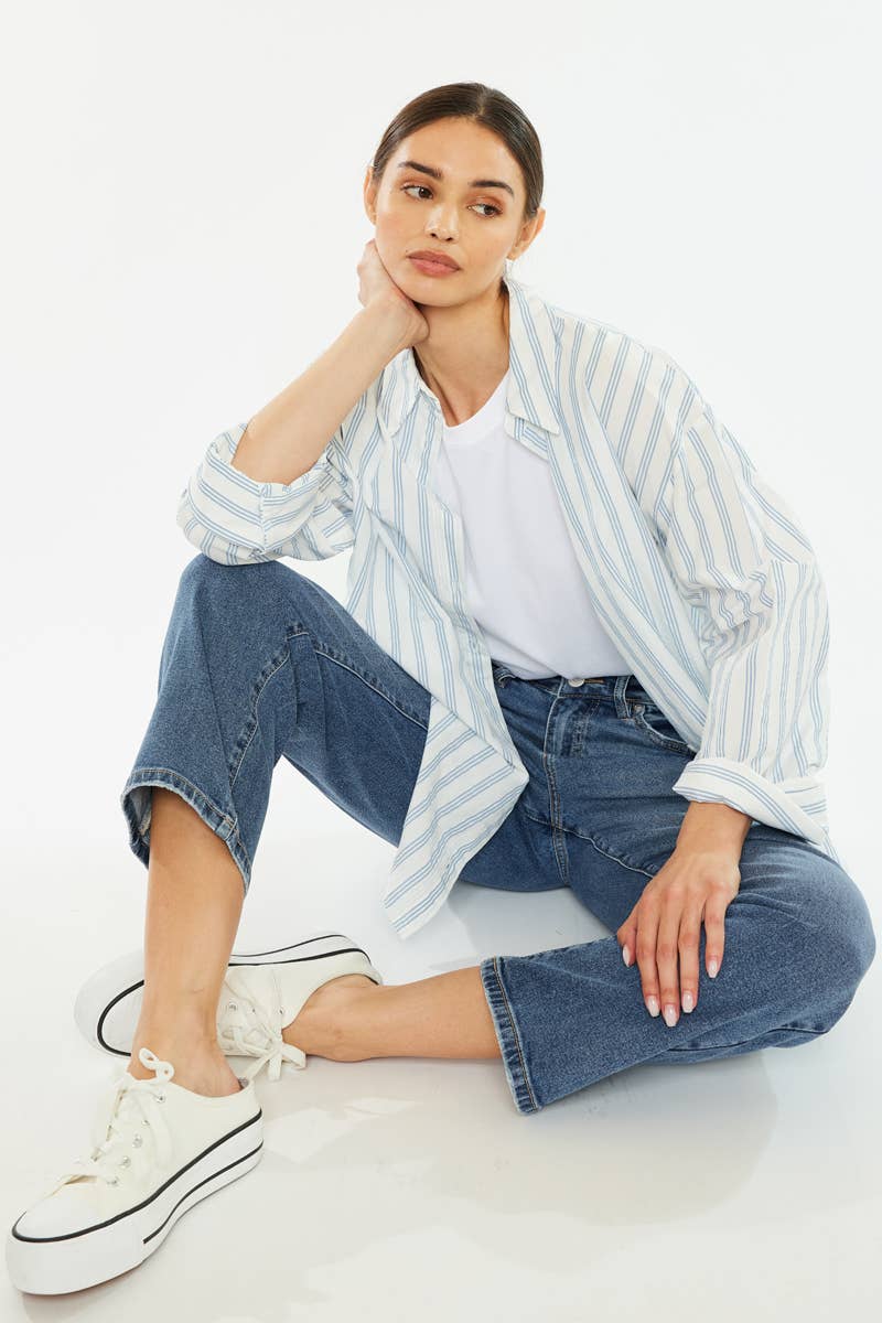 Kan Can USA - OPEN PACK HIGH RISE TRUE STRAIGHT JEANS Crop