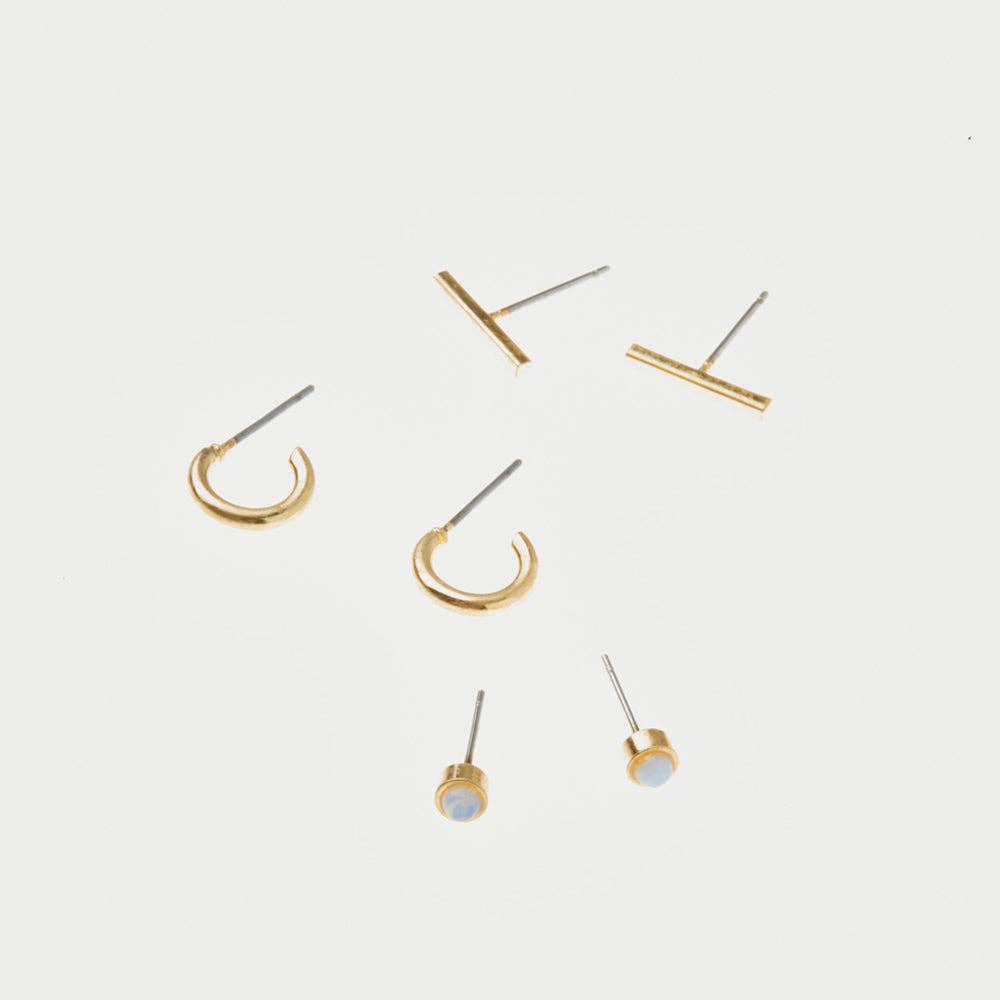 Scout Curated Wears - Scarlett Stud Trio - Gold