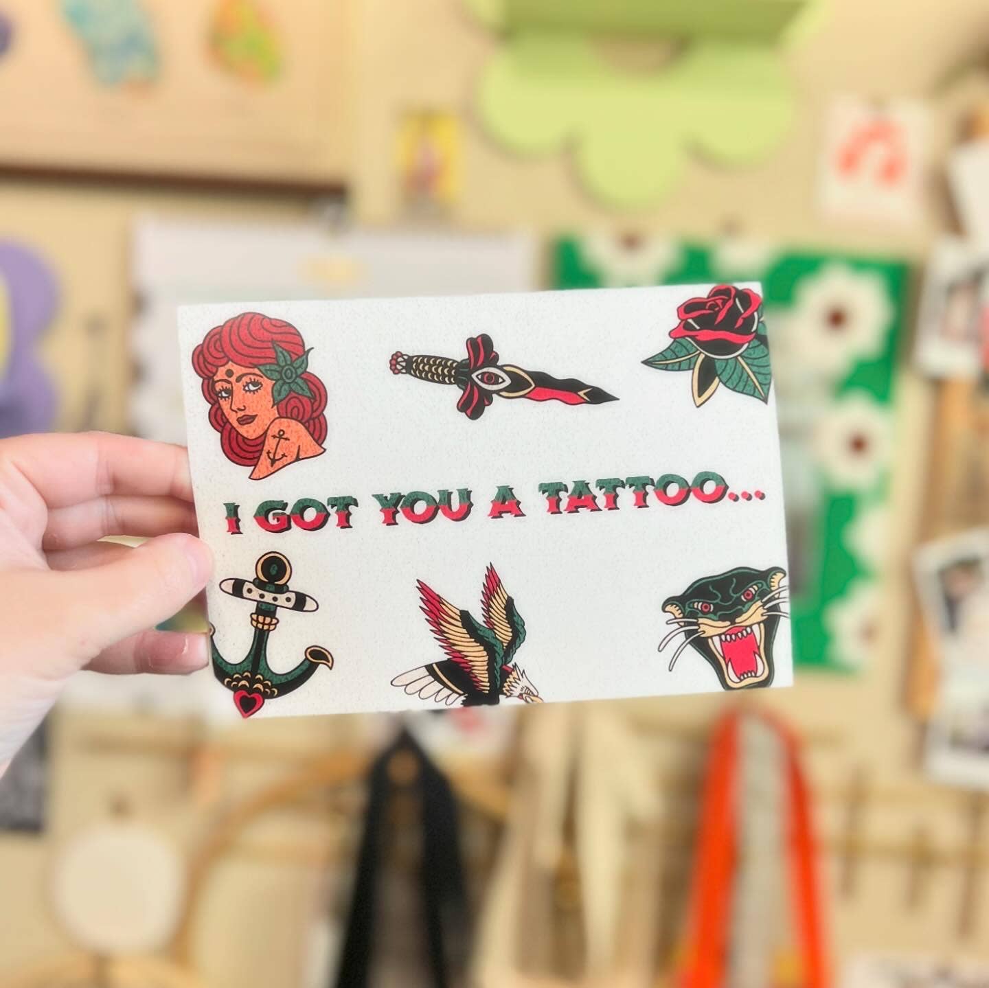 Seventh Eclectic - I got you a Tattoo - Greeting Card