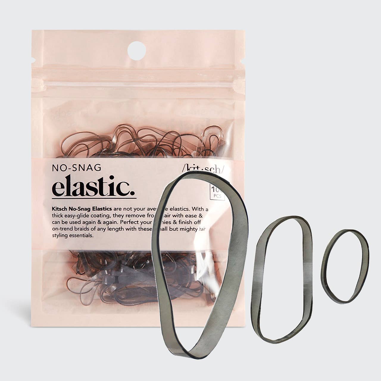KITSCH - No-Snag Elastic 100pc - Brown