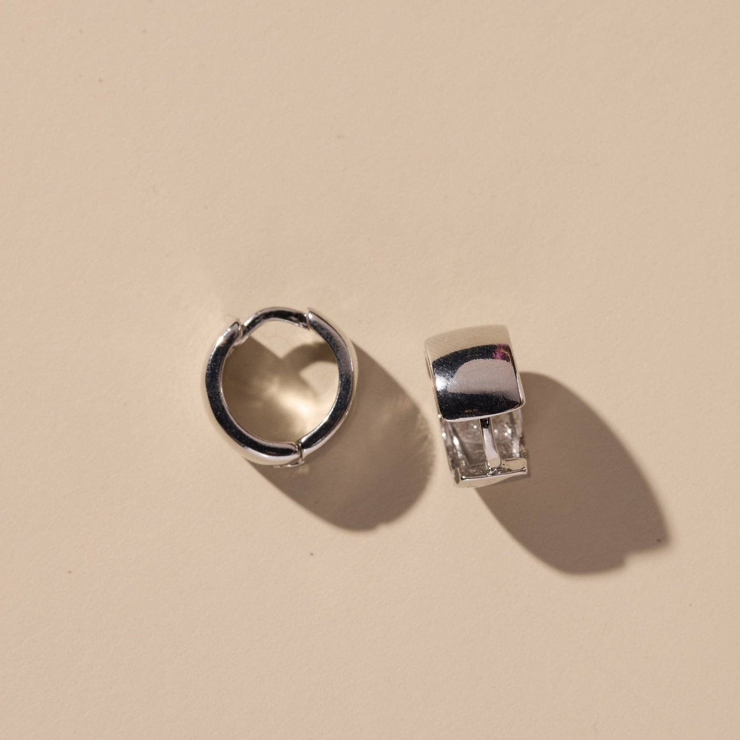 Nickel and Suede - Silver Classic Huggie earrings