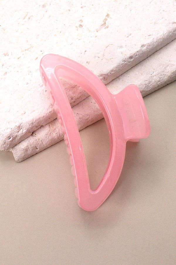 Half moon baby pink translucent hair clip
