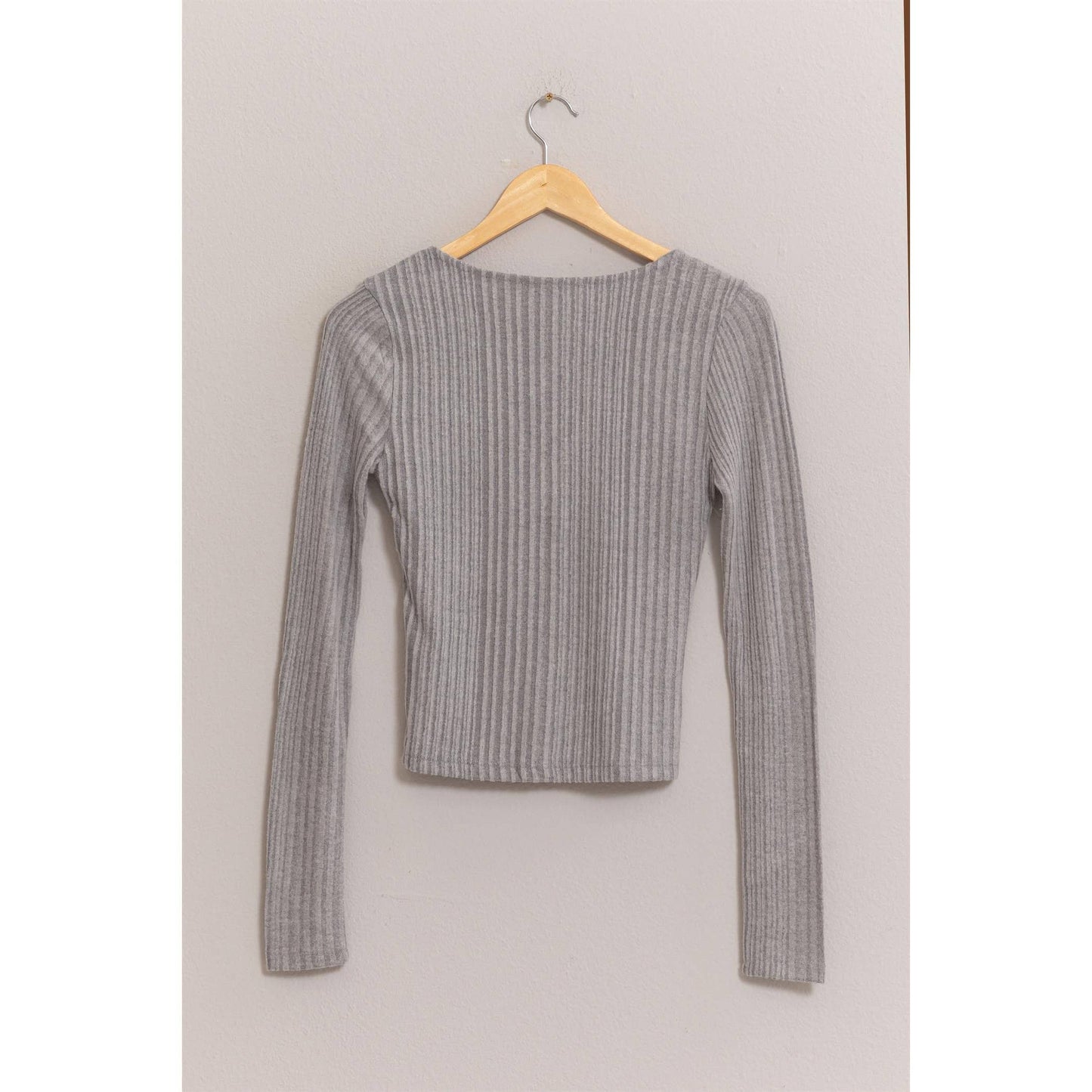 HYFVE - Brushed Ribbed Button-Front Top