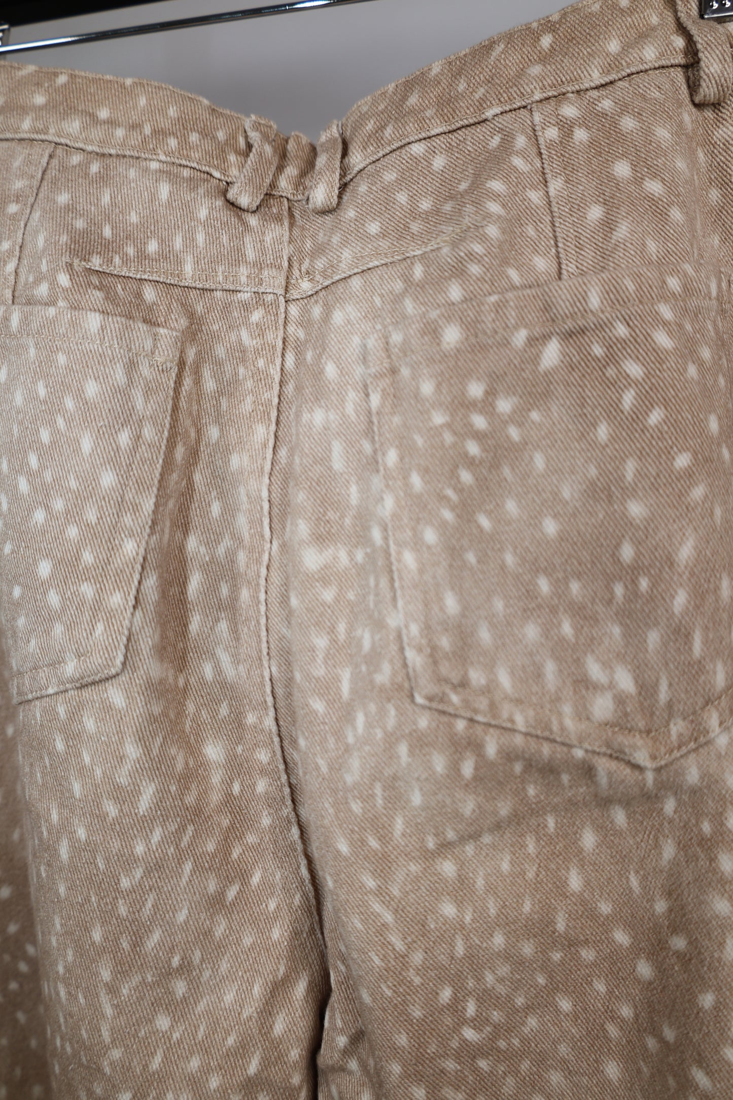 Miou Muse - Fawn Print Barrel Pants