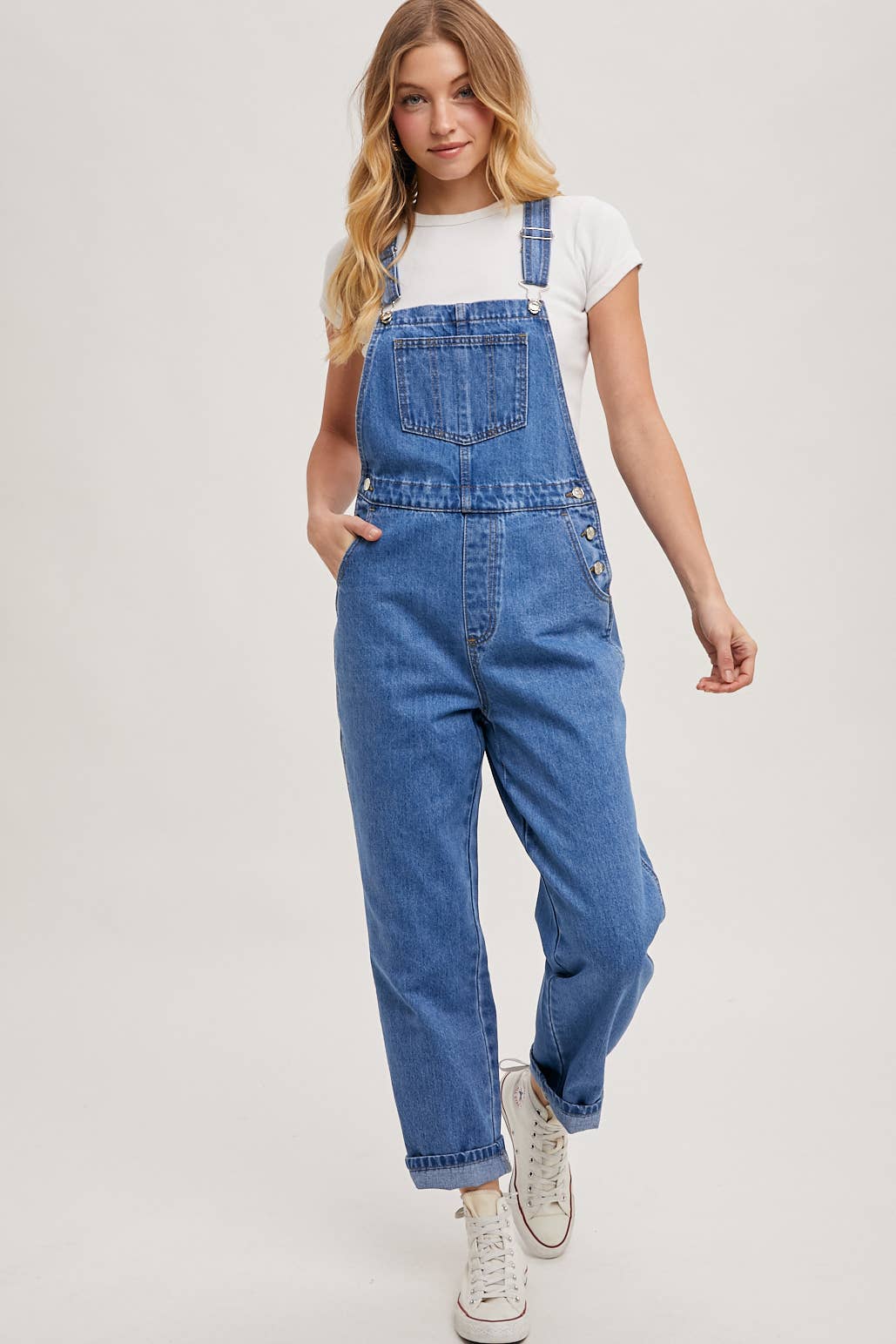 Bluivy - DENIM STRAIGHT LEG OVERALLS JUMPSUIT