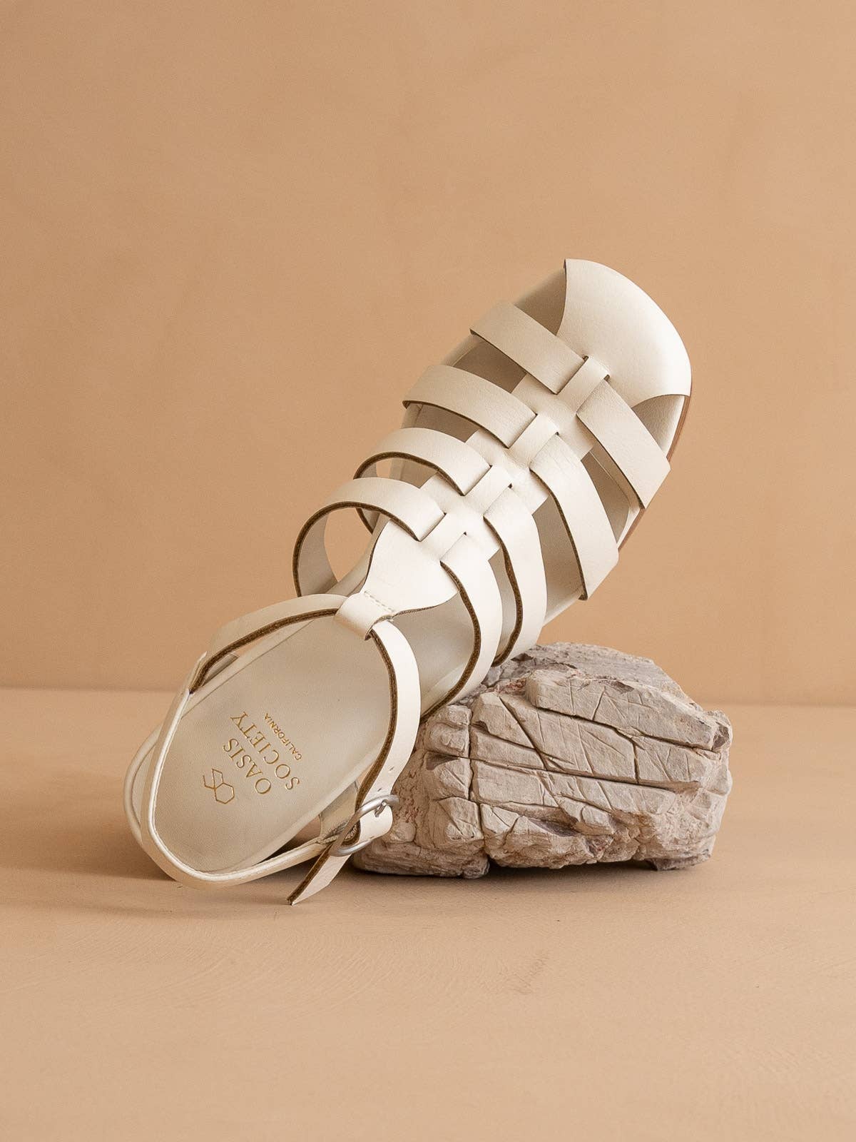 OASIS SOCIETY - The Hailee White | Gladiator Cage Platform Heels