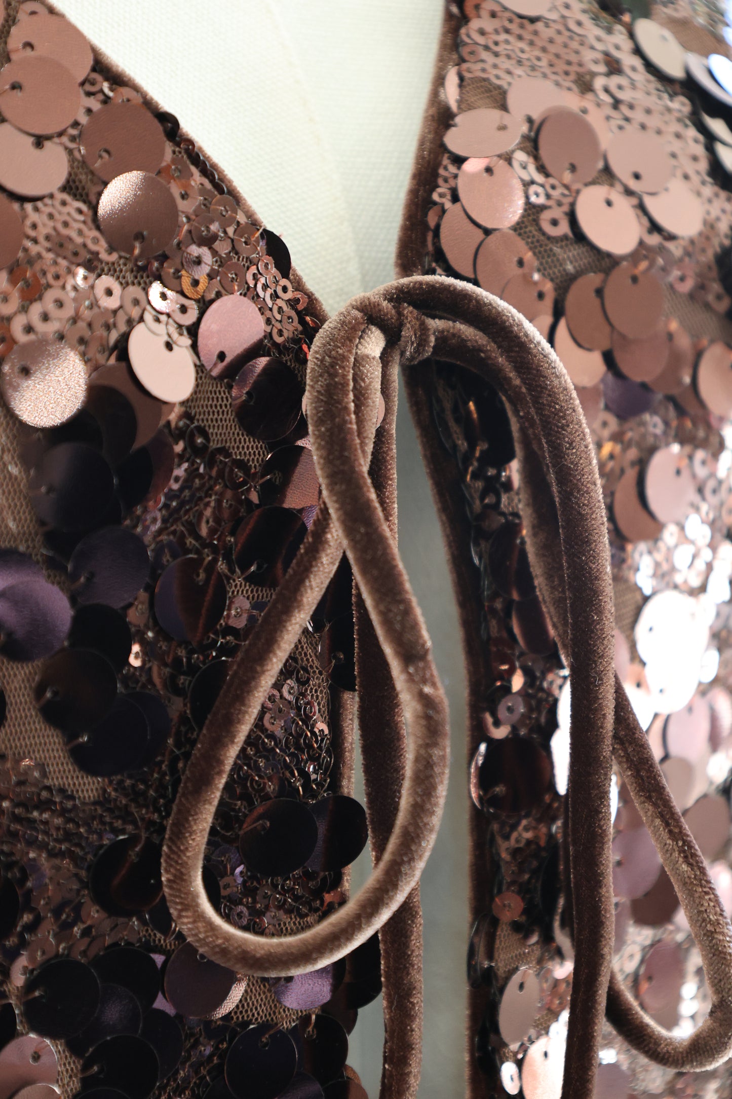 SKIES ARE BUE Sequin cardigan chocolate brown