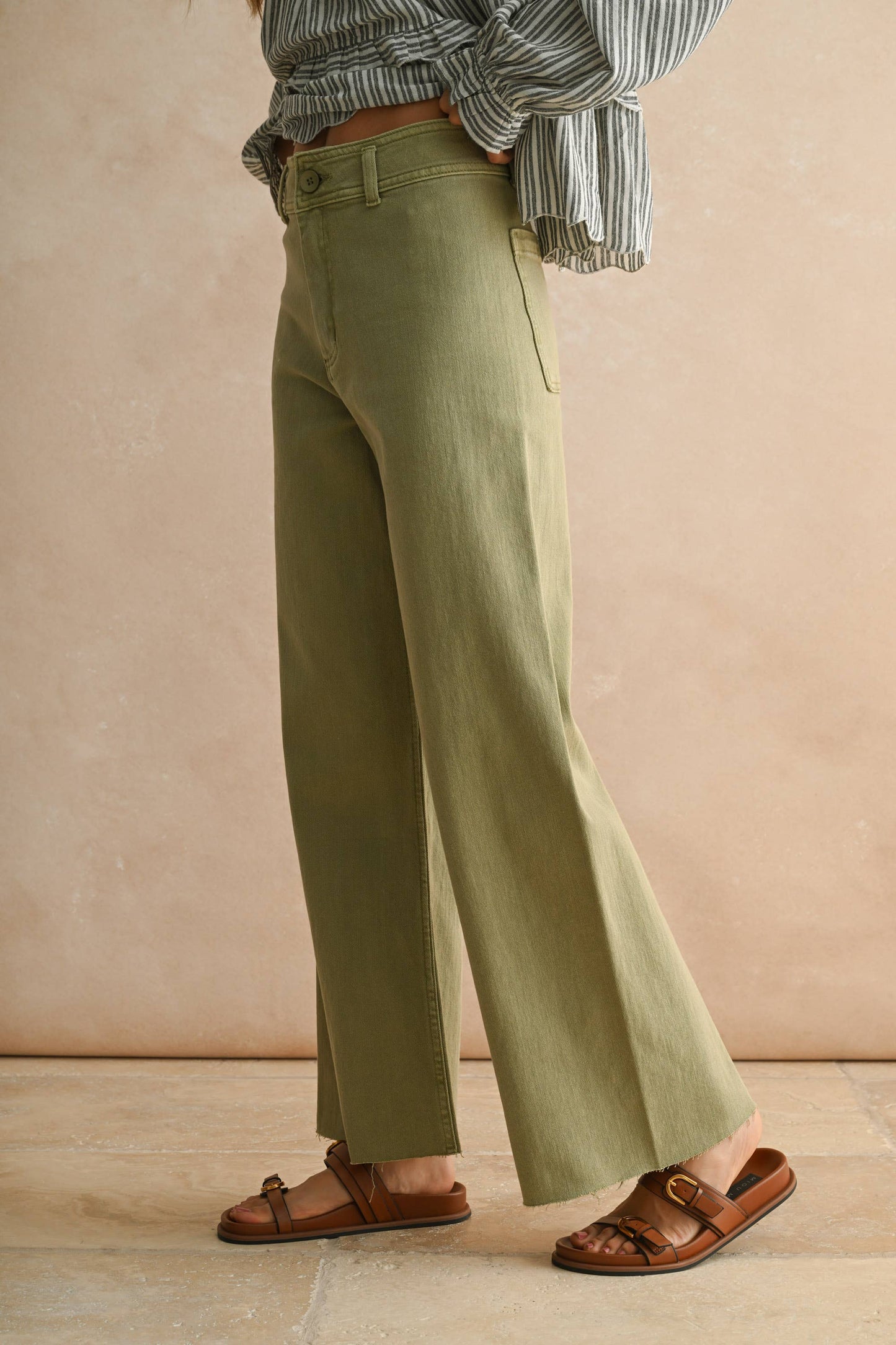 MIOU MUSE - STRAIGHT WIDE LEG DENIM PANTS