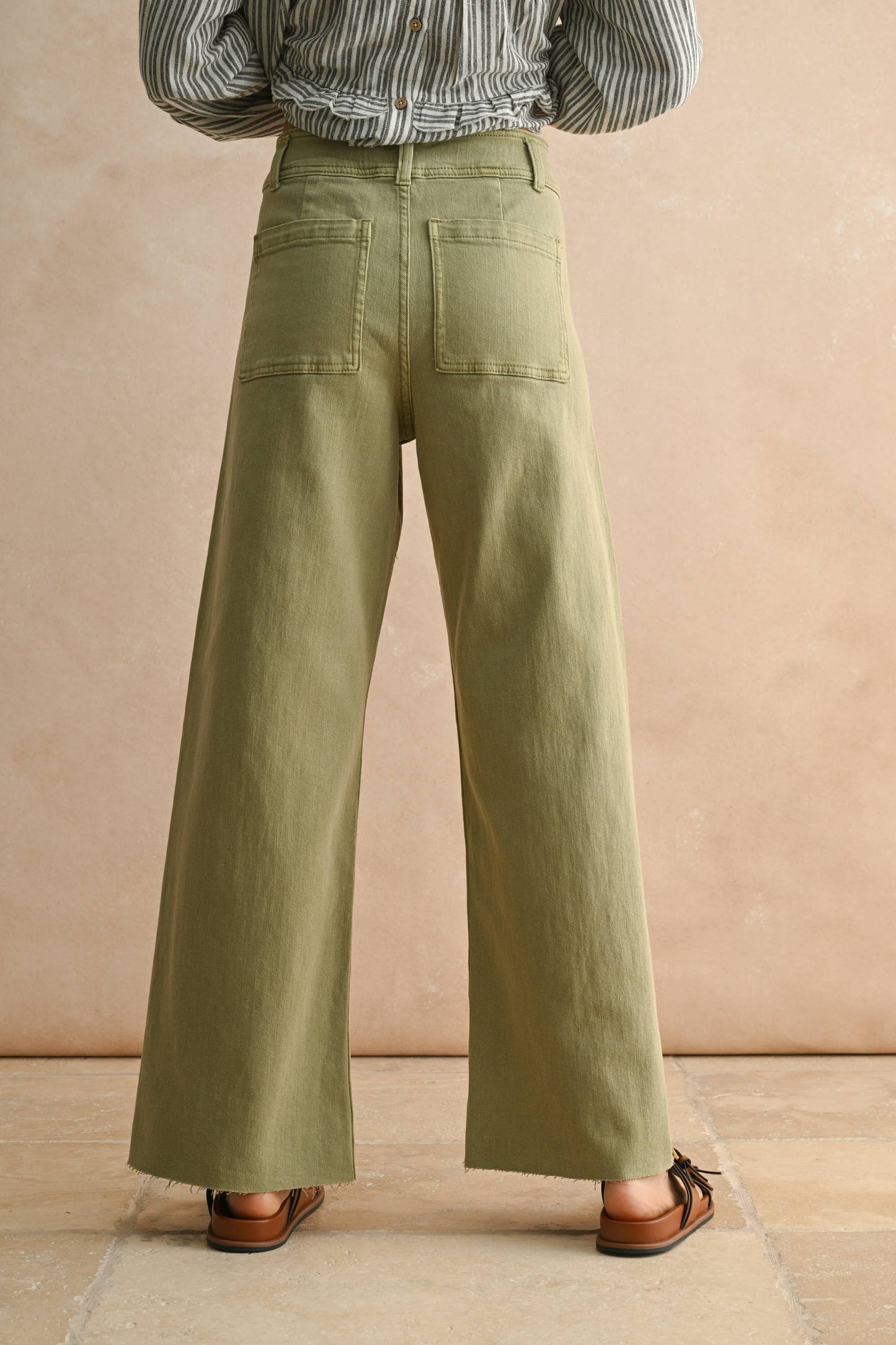 MIOU MUSE - STRAIGHT WIDE LEG DENIM PANTS