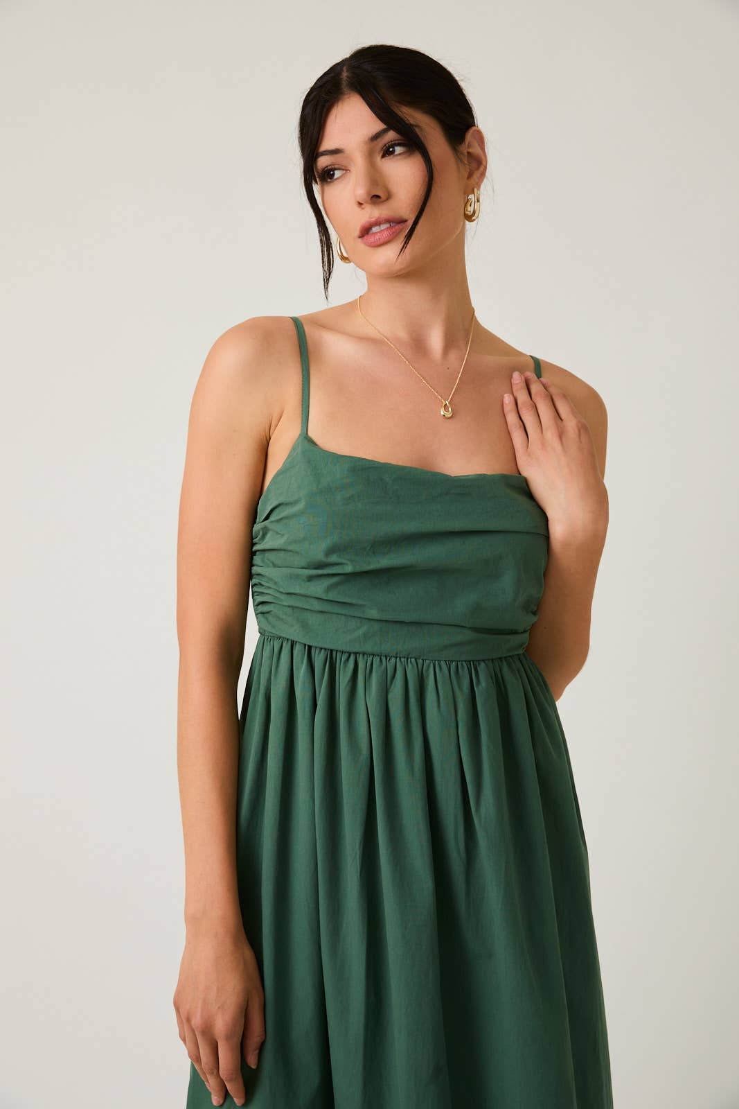 Sunday Edition by LE LIS - SLEEVELESS SHIRRING TOP TIERED MIDI DRESS
