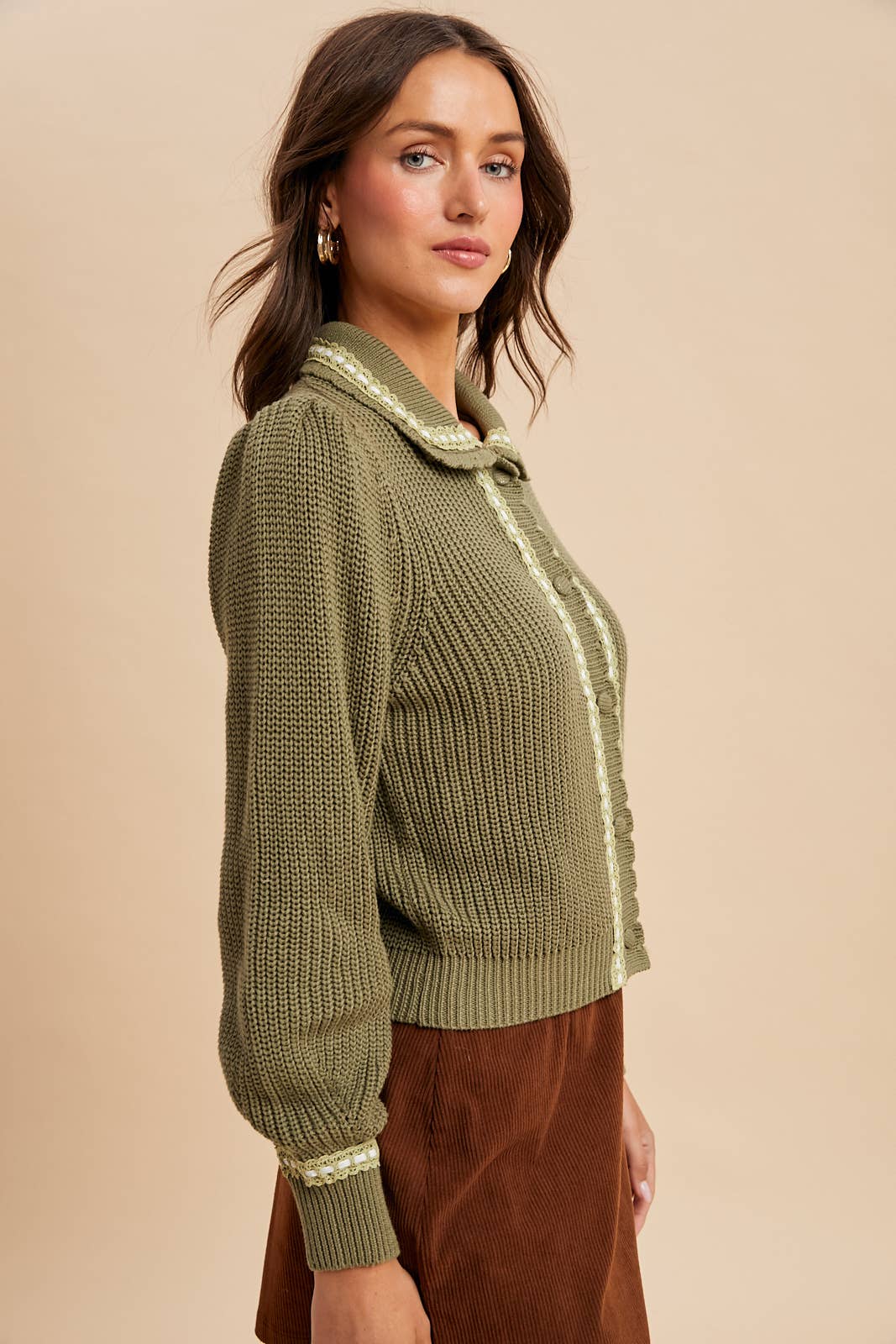 In Loom - DOLL COLLAR KNITTED CARDIGAN