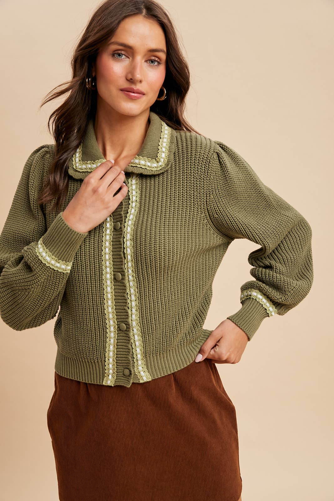 In Loom - DOLL COLLAR KNITTED CARDIGAN