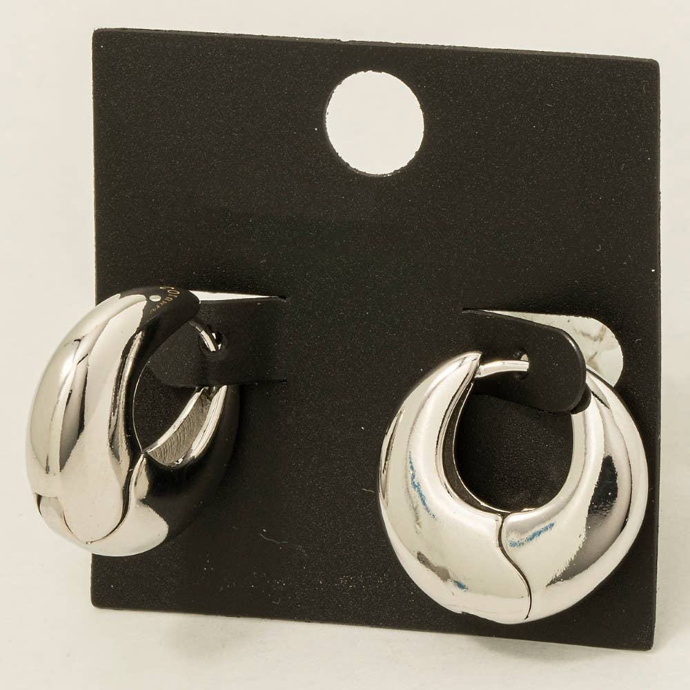 Fame Accessories - Gold Dipped Graduated Hinge Hoop Earrings