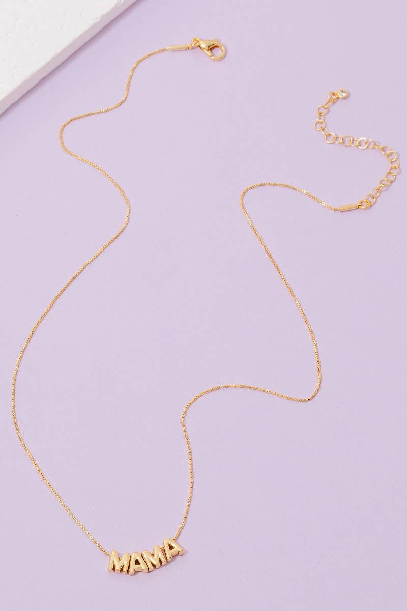 Fame Accessories - Gold Dipped Mama Letters Chain Necklace