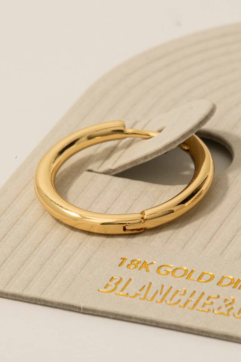Fame Accessories - Gold Dipped Thin Tube Hinge Hoop Earrings