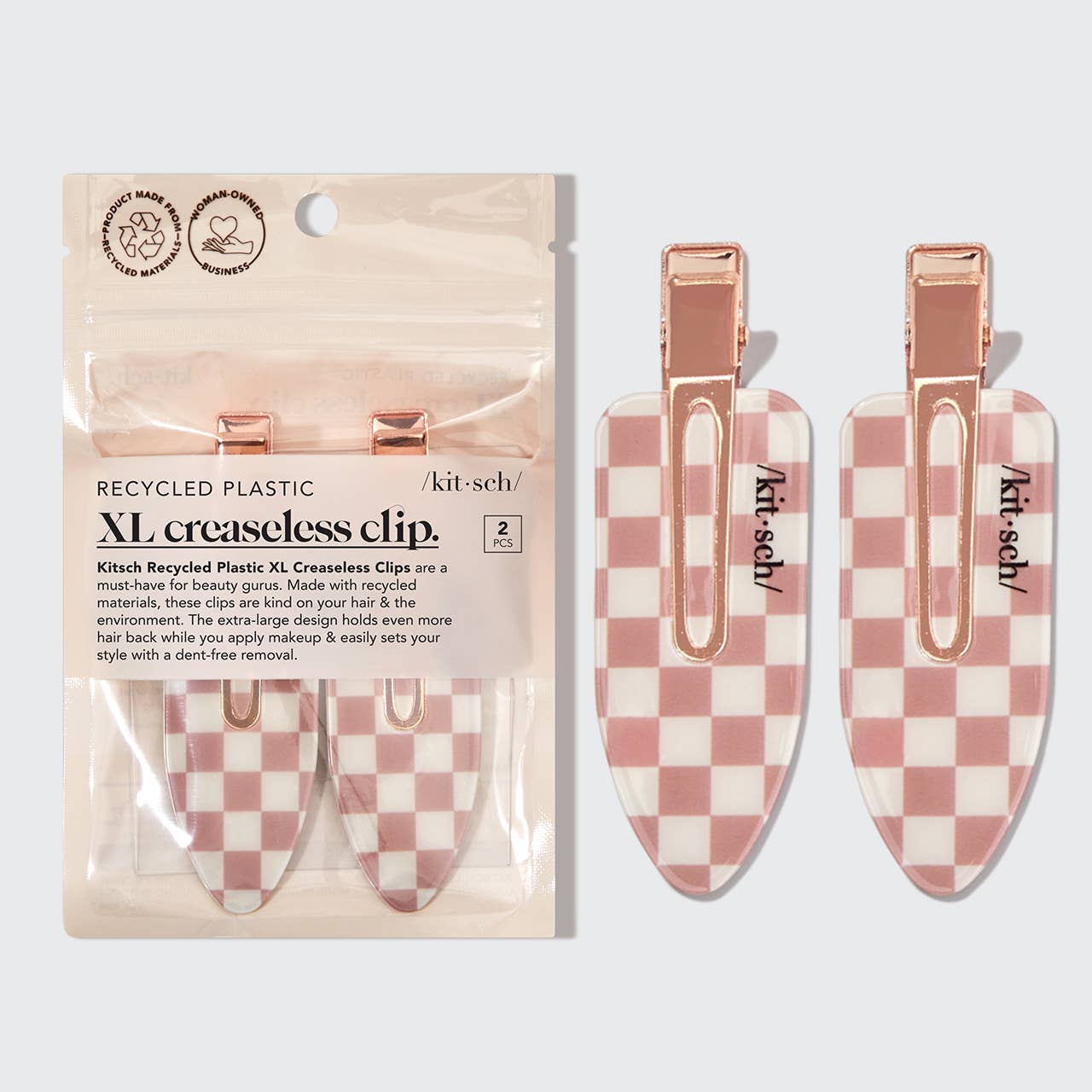 KITSCH - Recycled Plastic XL Creaseless Clips 2pc Set -Terracotta