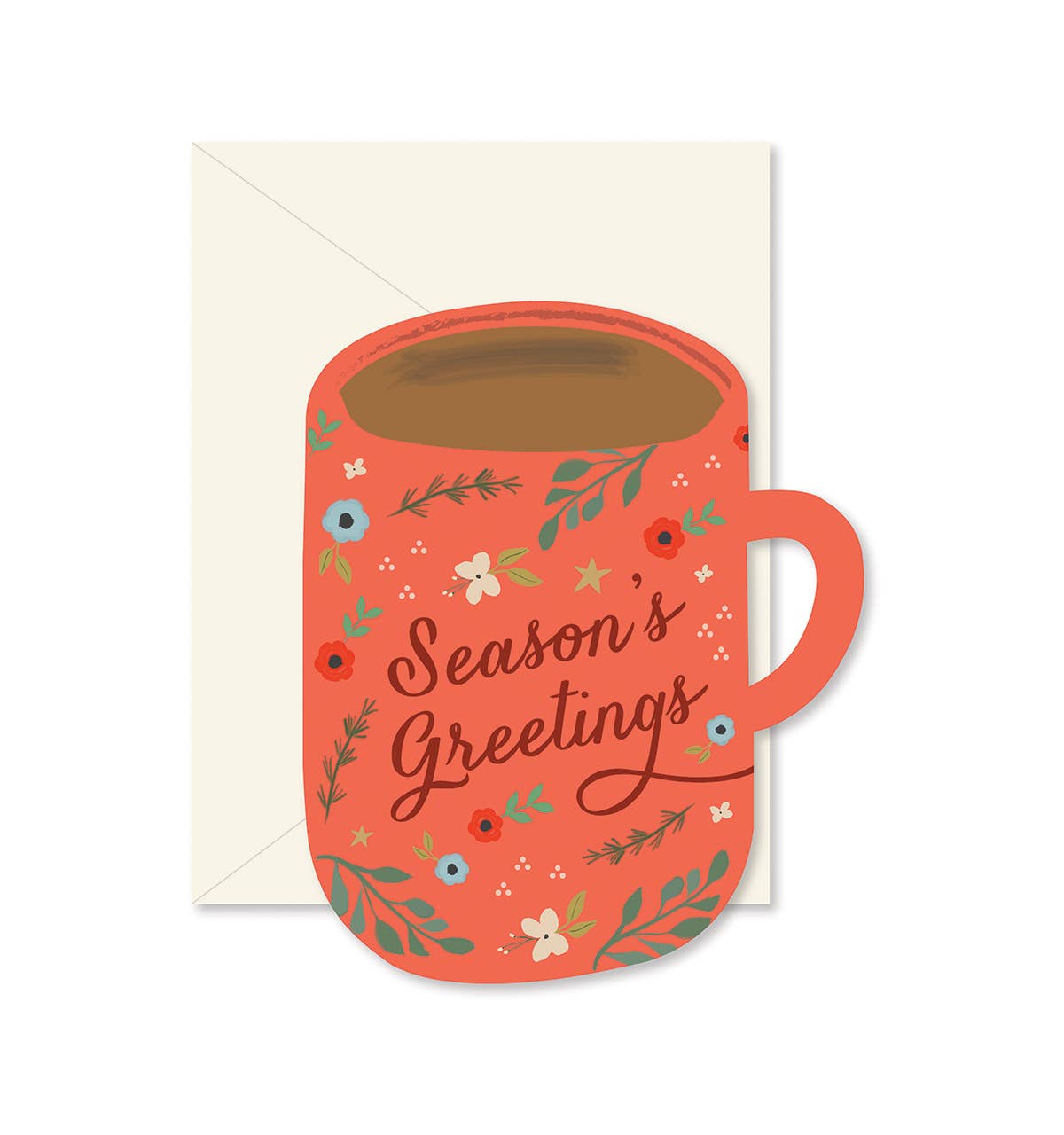 Ginger P. Designs - Season's Greetings Coffee Mug die-cut Greeting Card