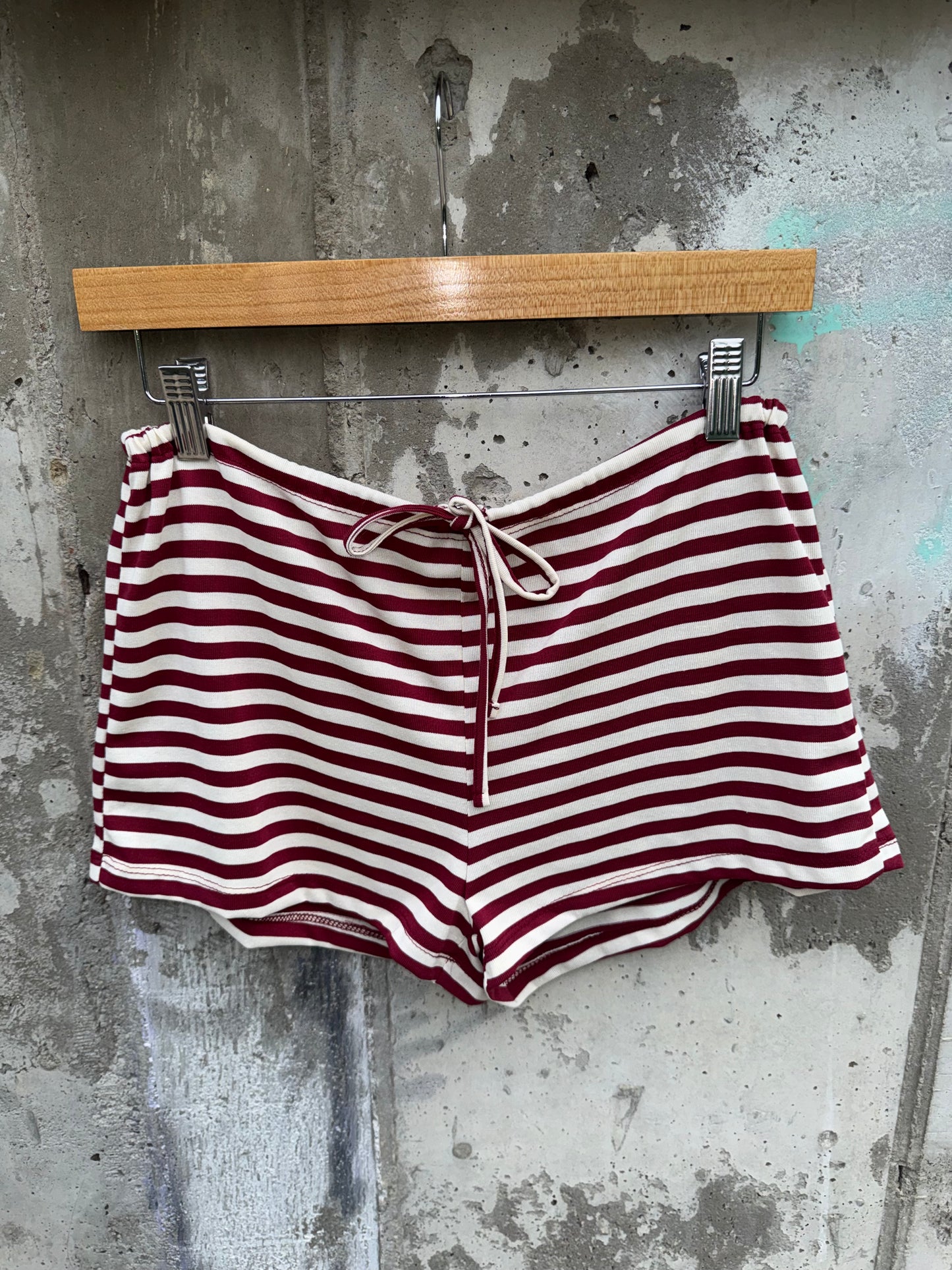 TicToc - Marlowe Maroon Striped Low-rise Lounge Shorts
