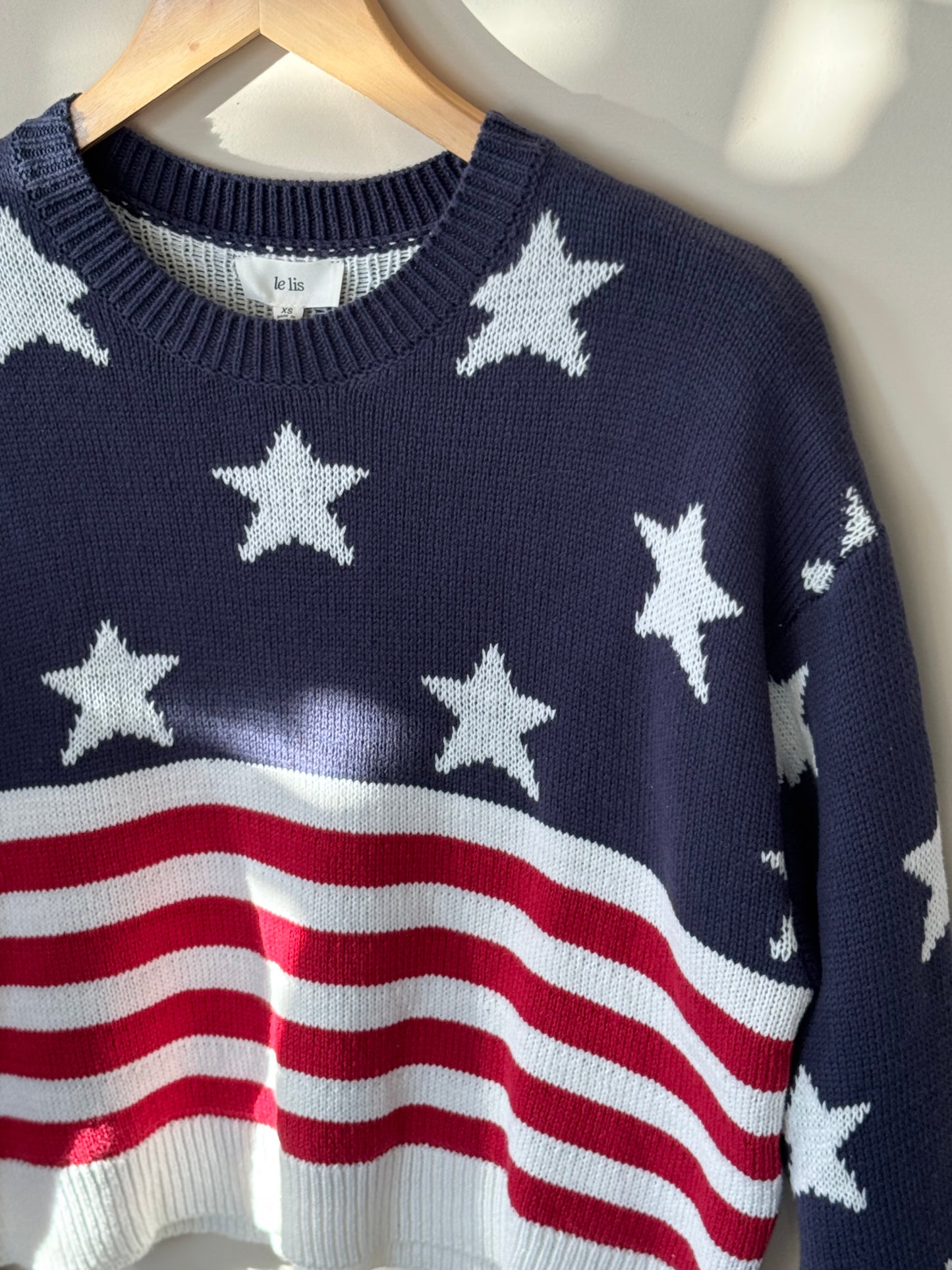 Le Lis - Stars & Stripes Cropped Sweater