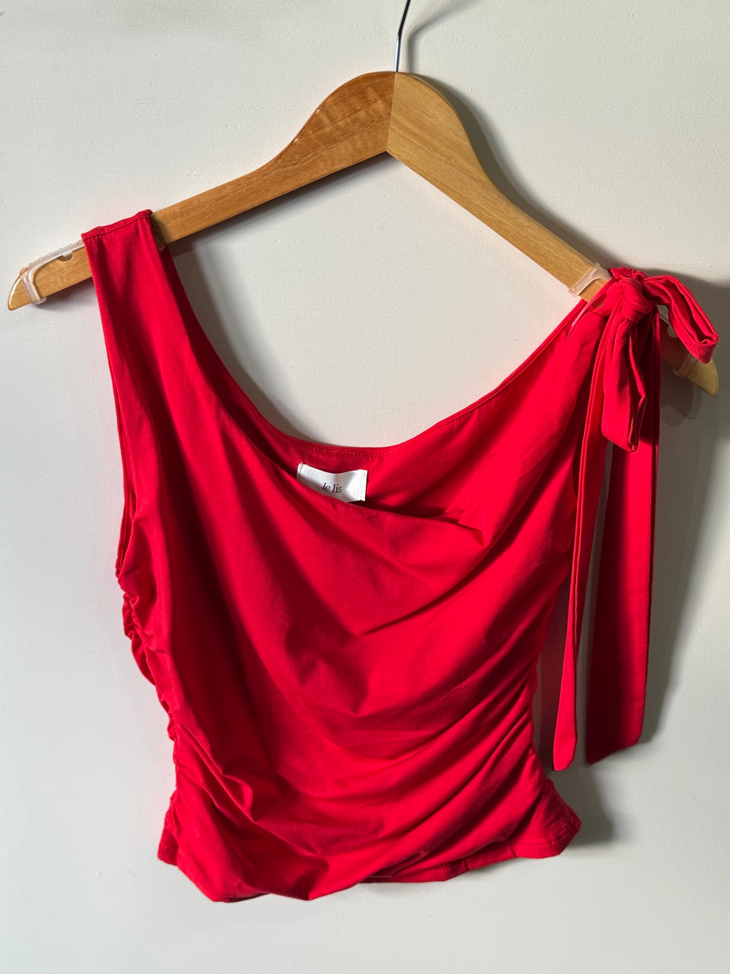Le Lis - Red Off-Shoulder Tie Detailed Tank