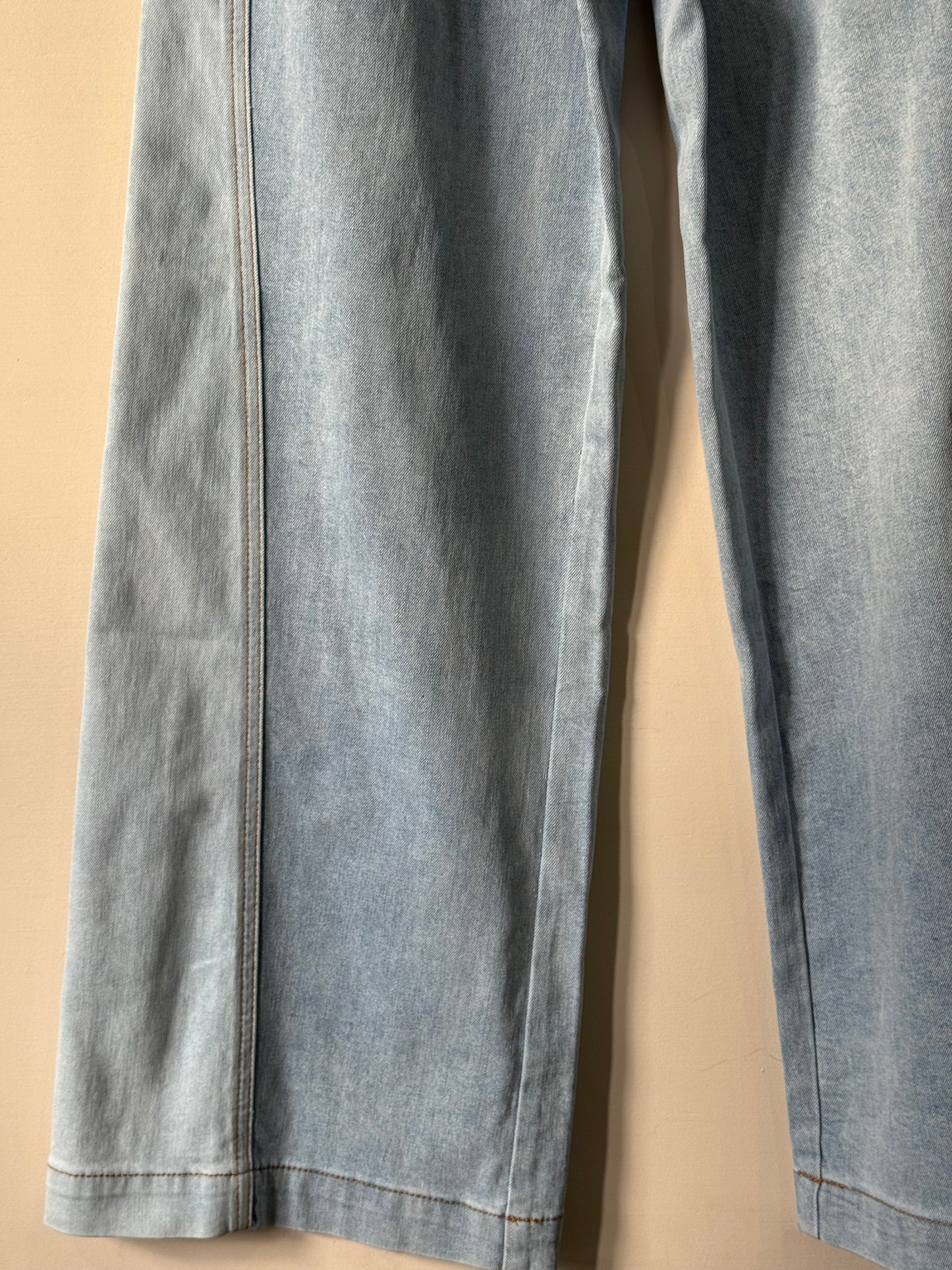 Miou Muse - Color Block Straight Wide-leg Jeans