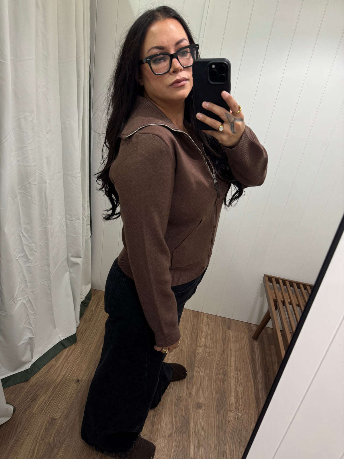 Follow The Leader zip up cardigan sweater