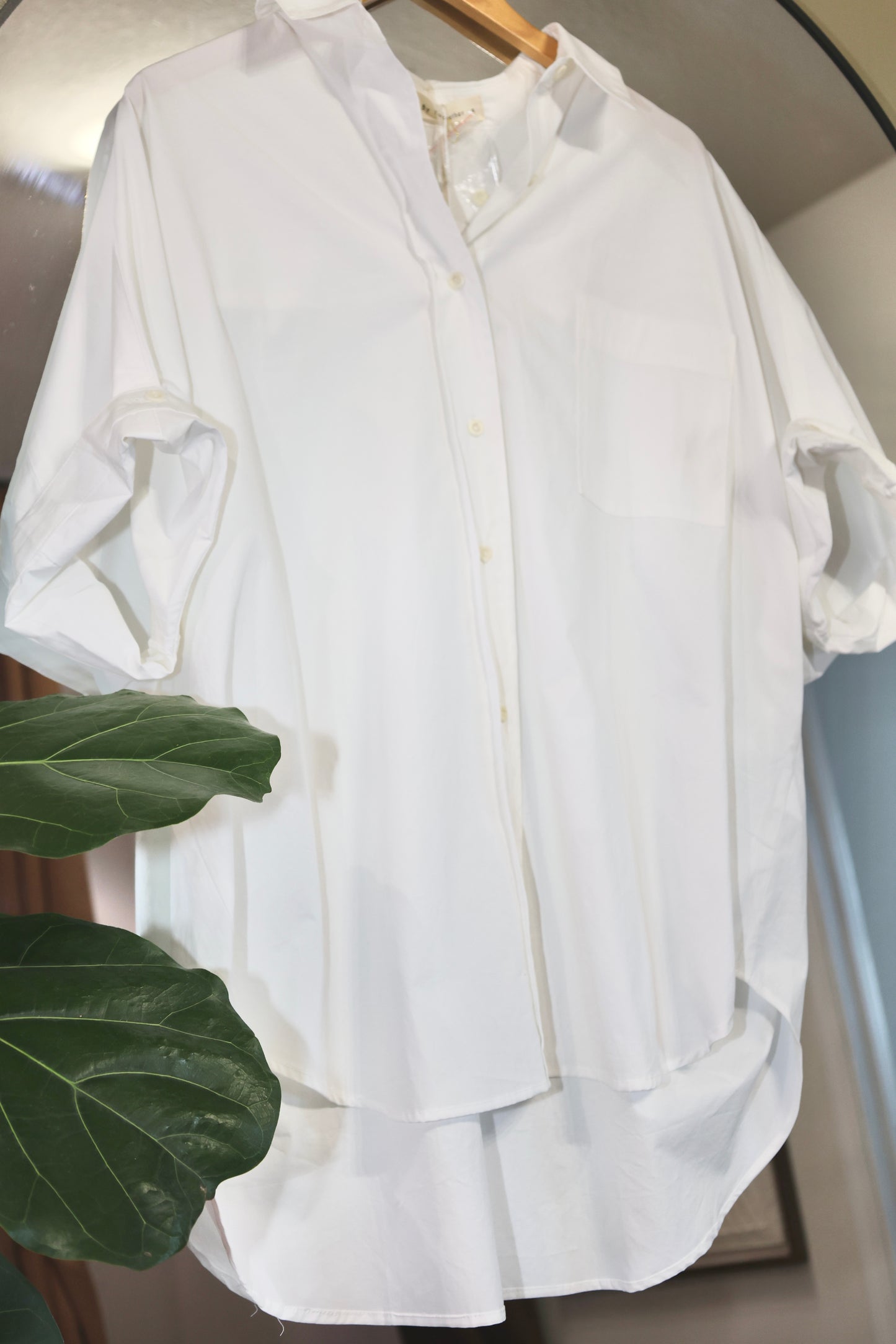 By Together - Woven 100% Cotton Oversized Cuff Hem Shirt