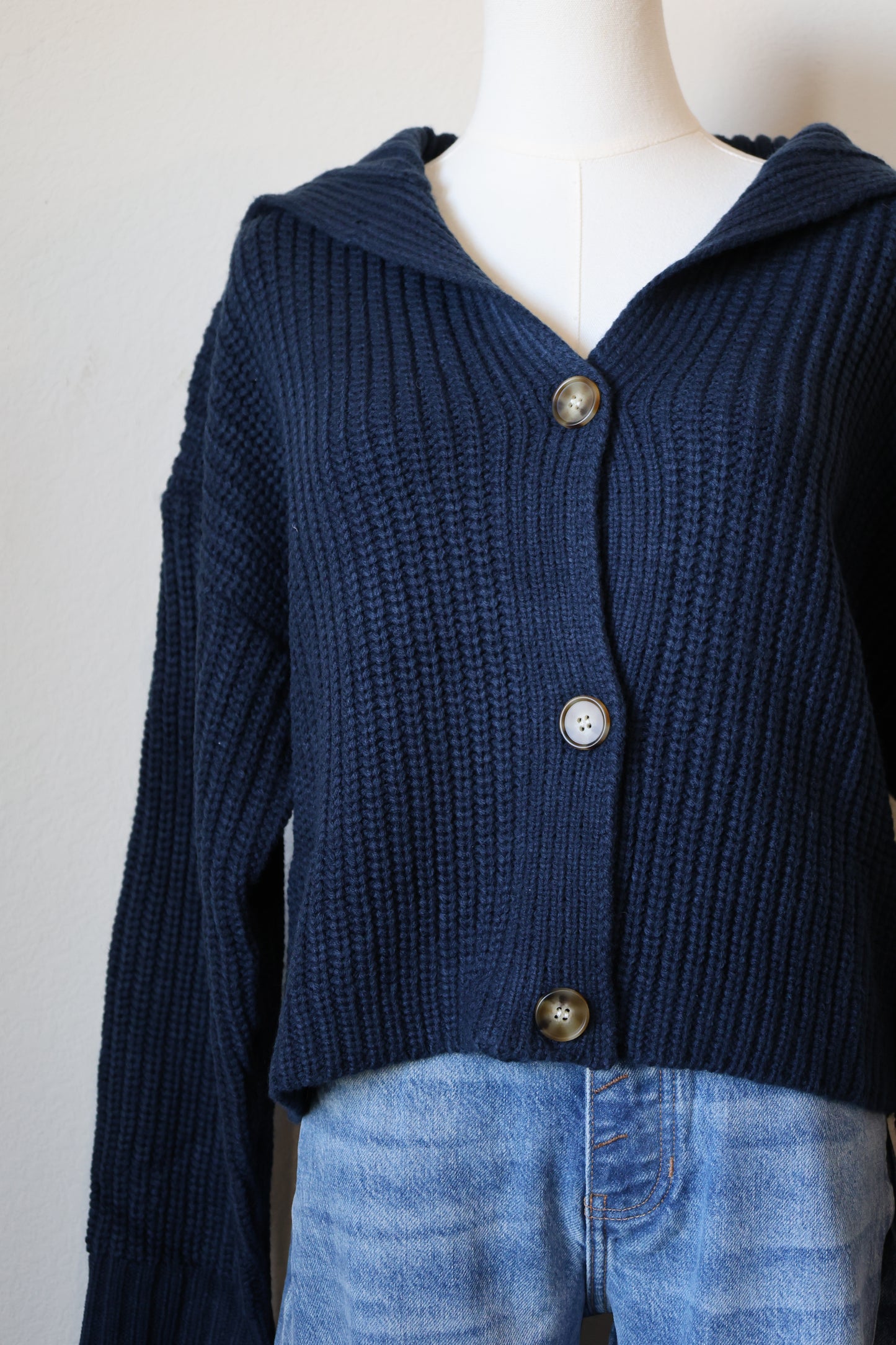 Buttermelon Navy pullover button front cardigan