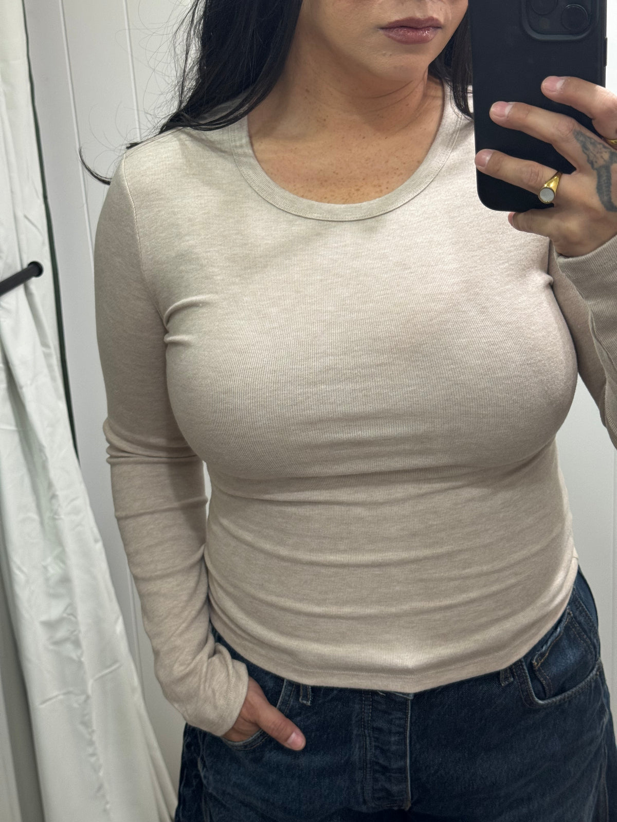 Can I Come With fitted long sleeve top