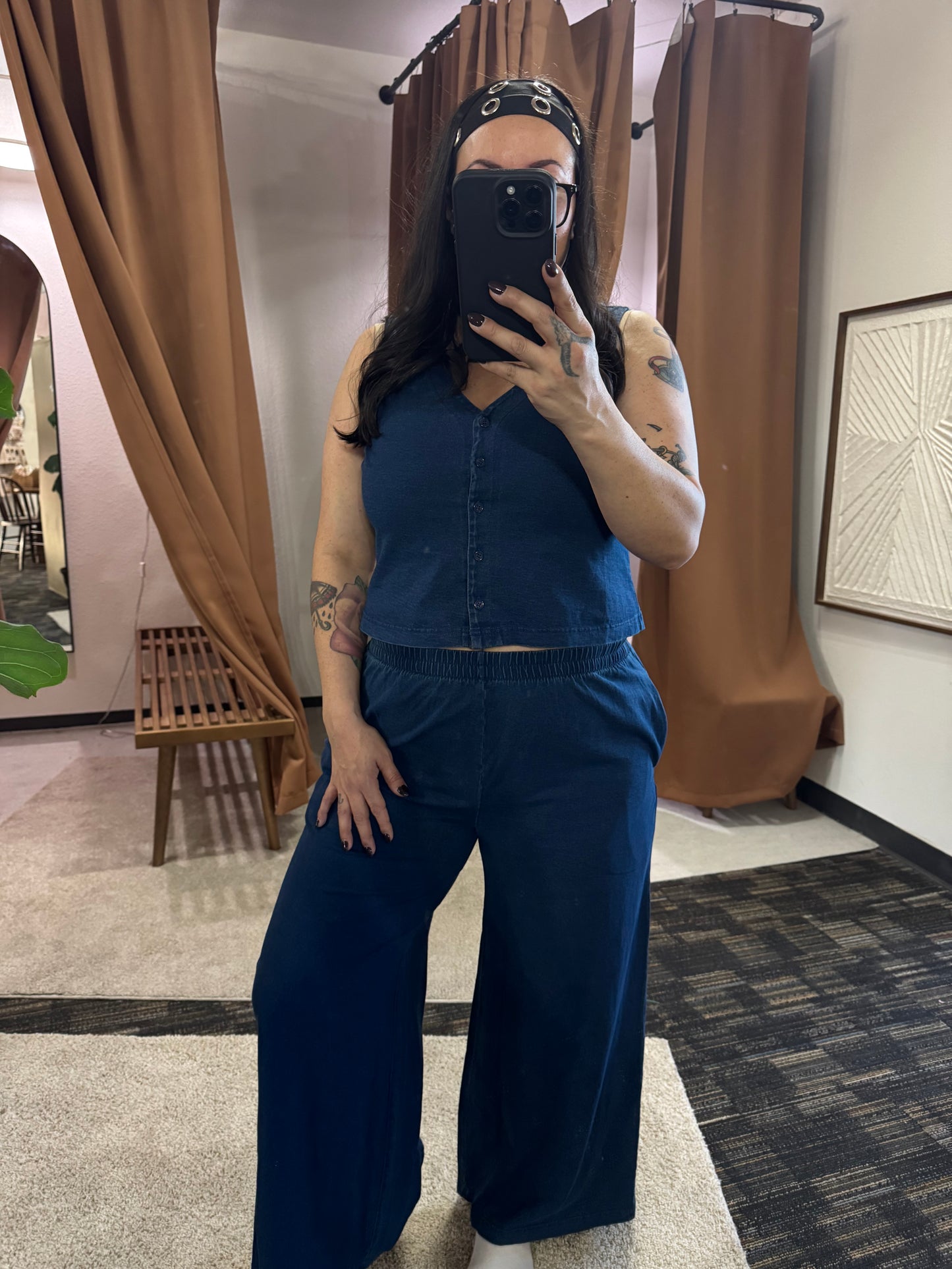 MIOU MUSE - Knit Button Front Vest top