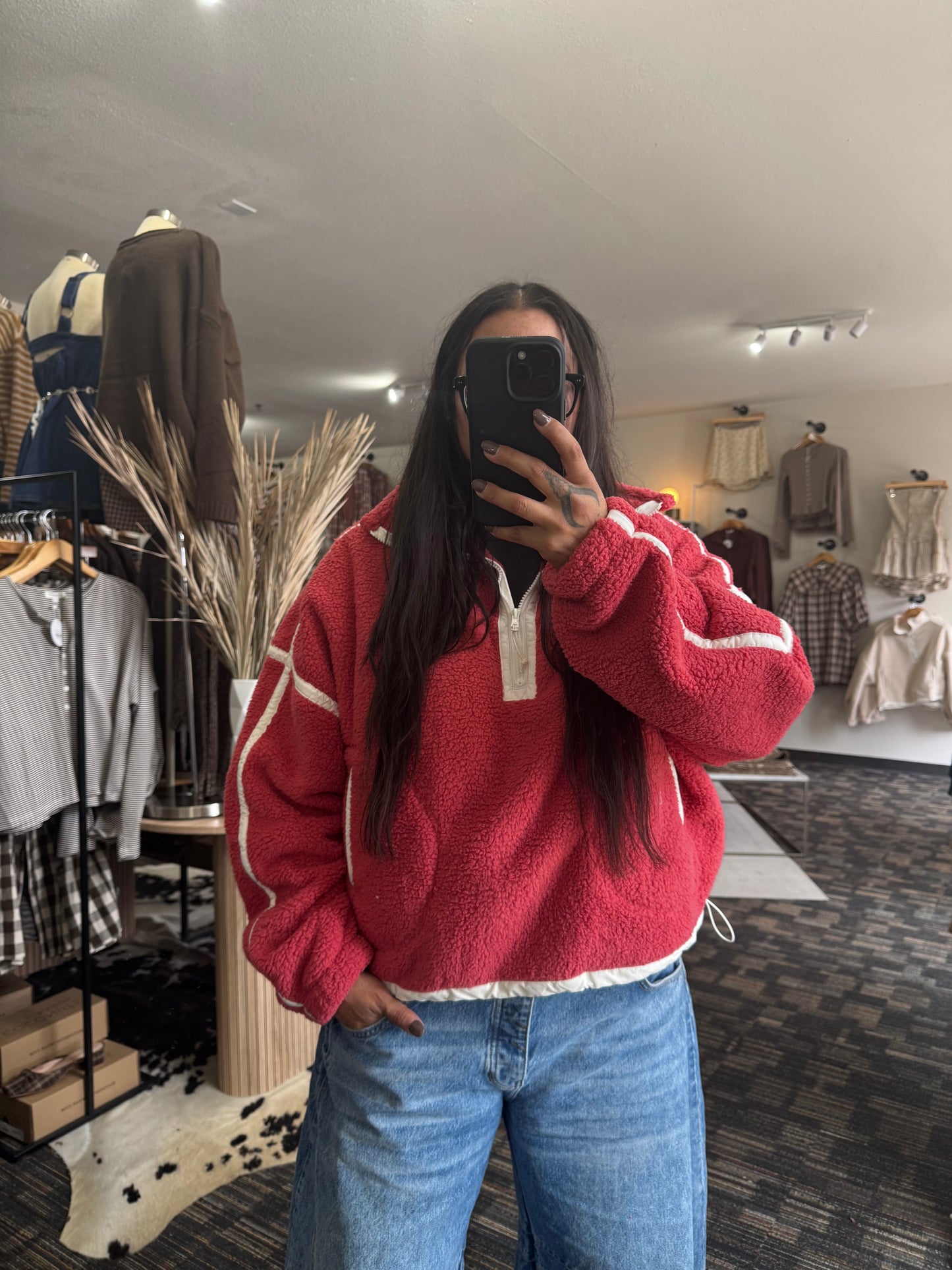 Soft Sherpa Quarter Zip Pullover sweater
