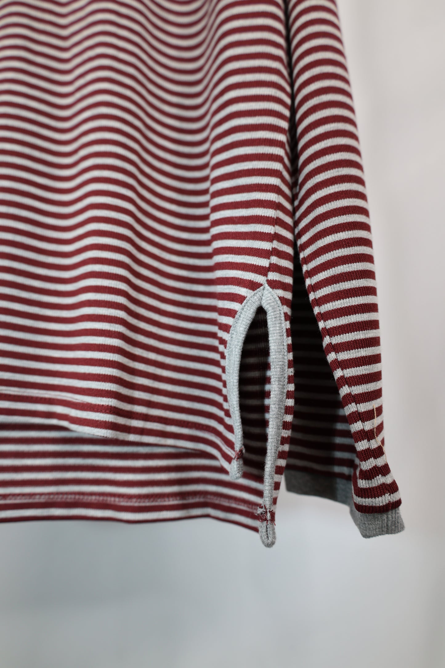 Wishlist - Burgundy/Grey Striped Long Sleeve Shirt