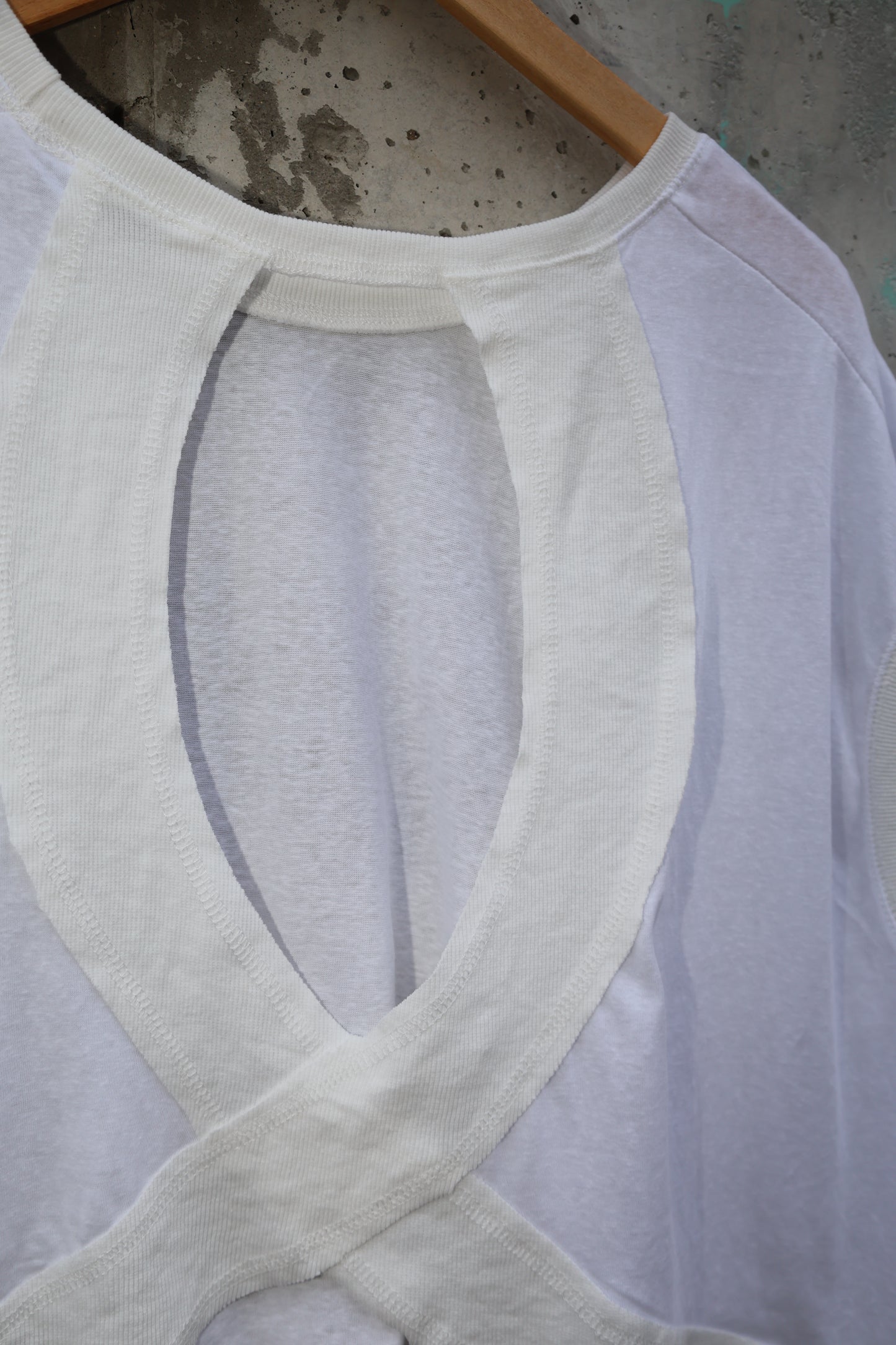 Hyfve - Boxy Open-back Sheer Raw Hem Tee