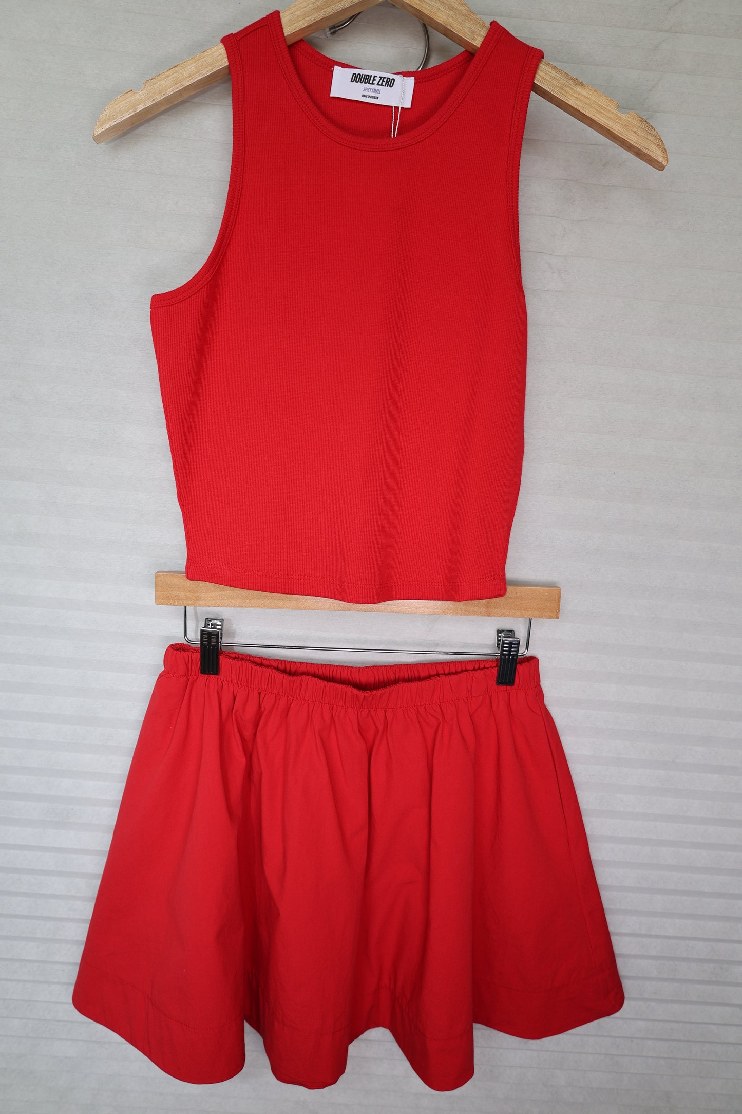 Hyfve - Red Skater Skirt w/ Pockets 100% Cotton