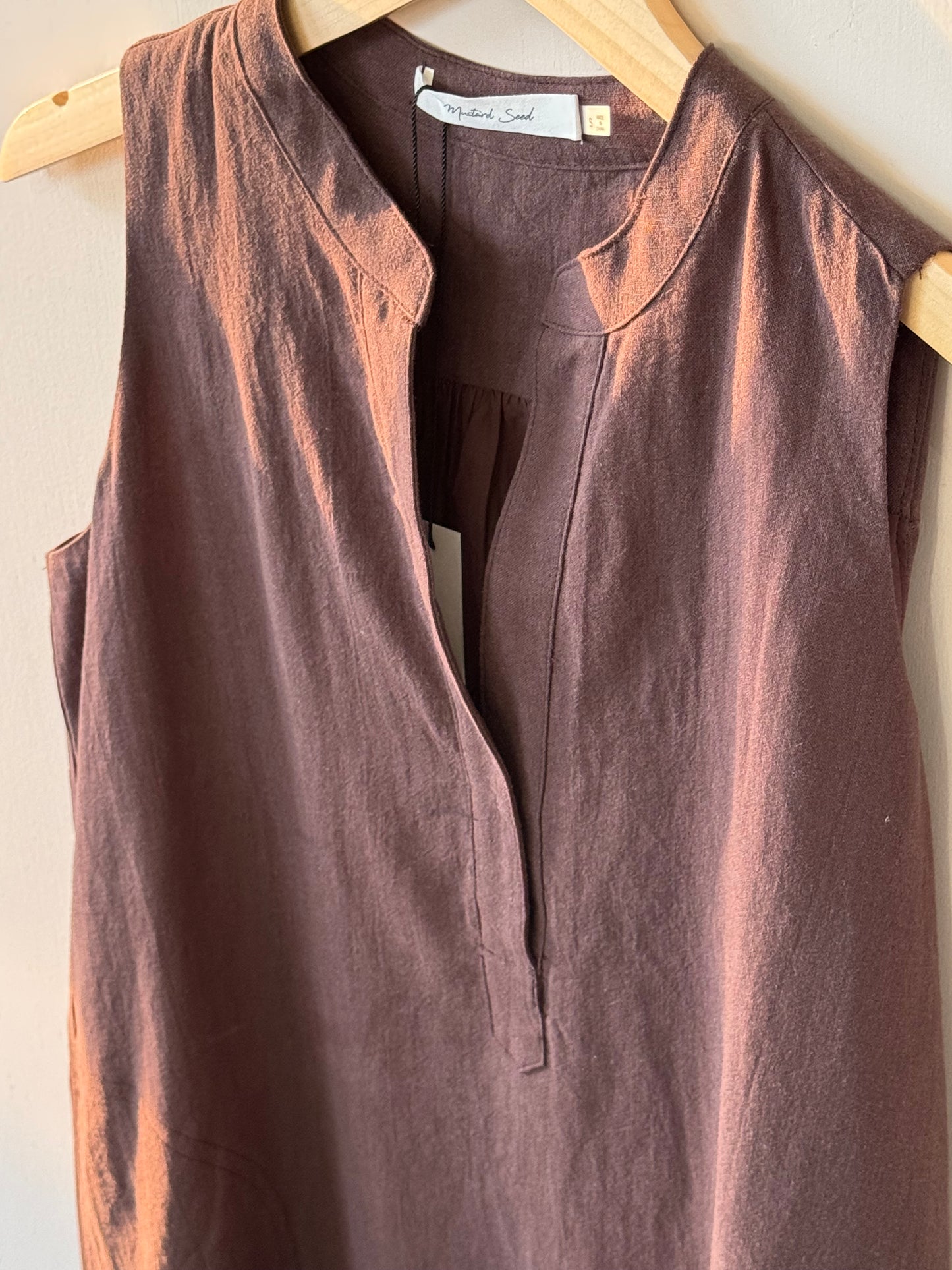 Mustard Seed - Brown Sleeveless Dress w/ Pockets