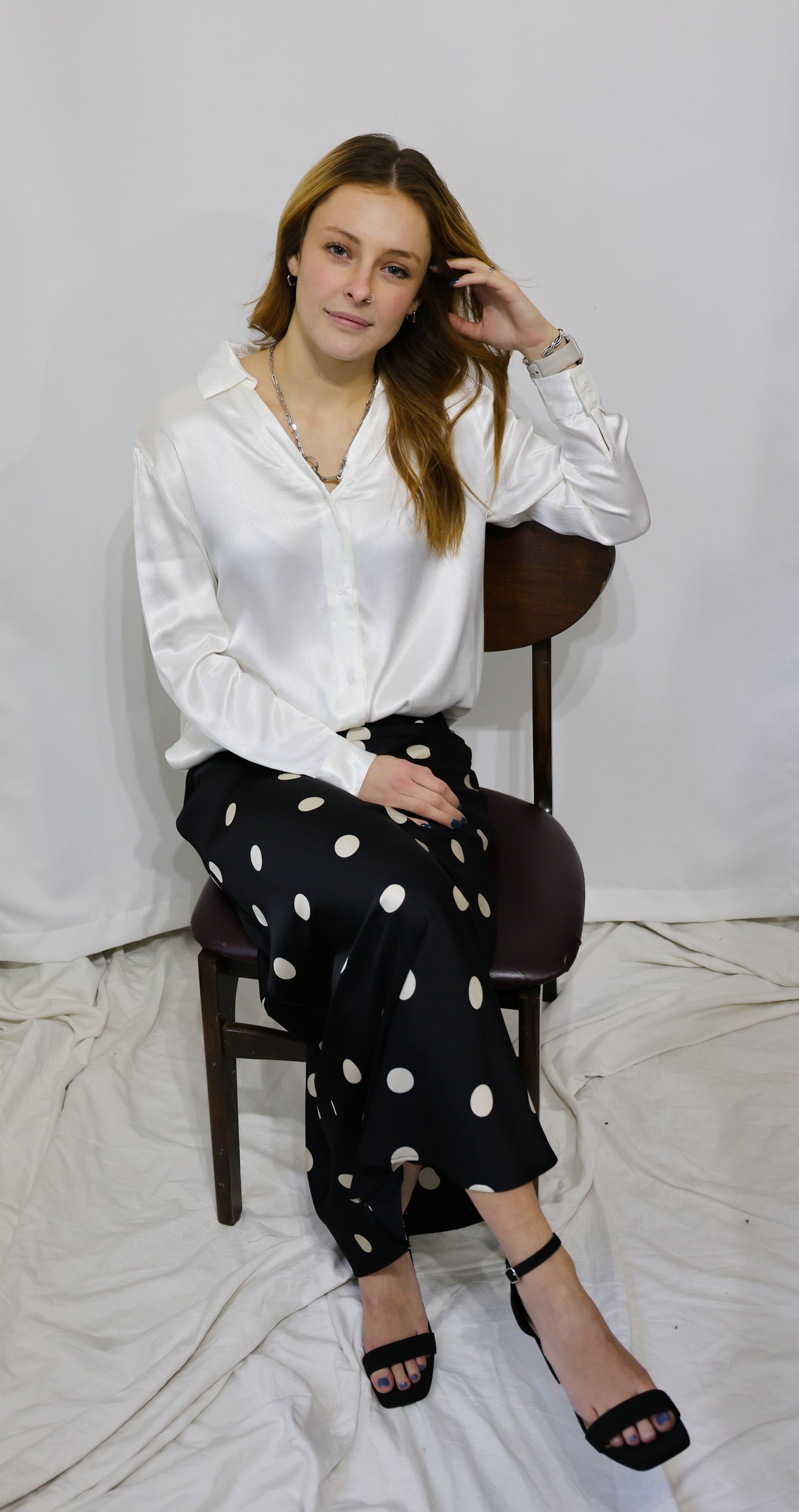 Dress Forum satin feel long sleeve top